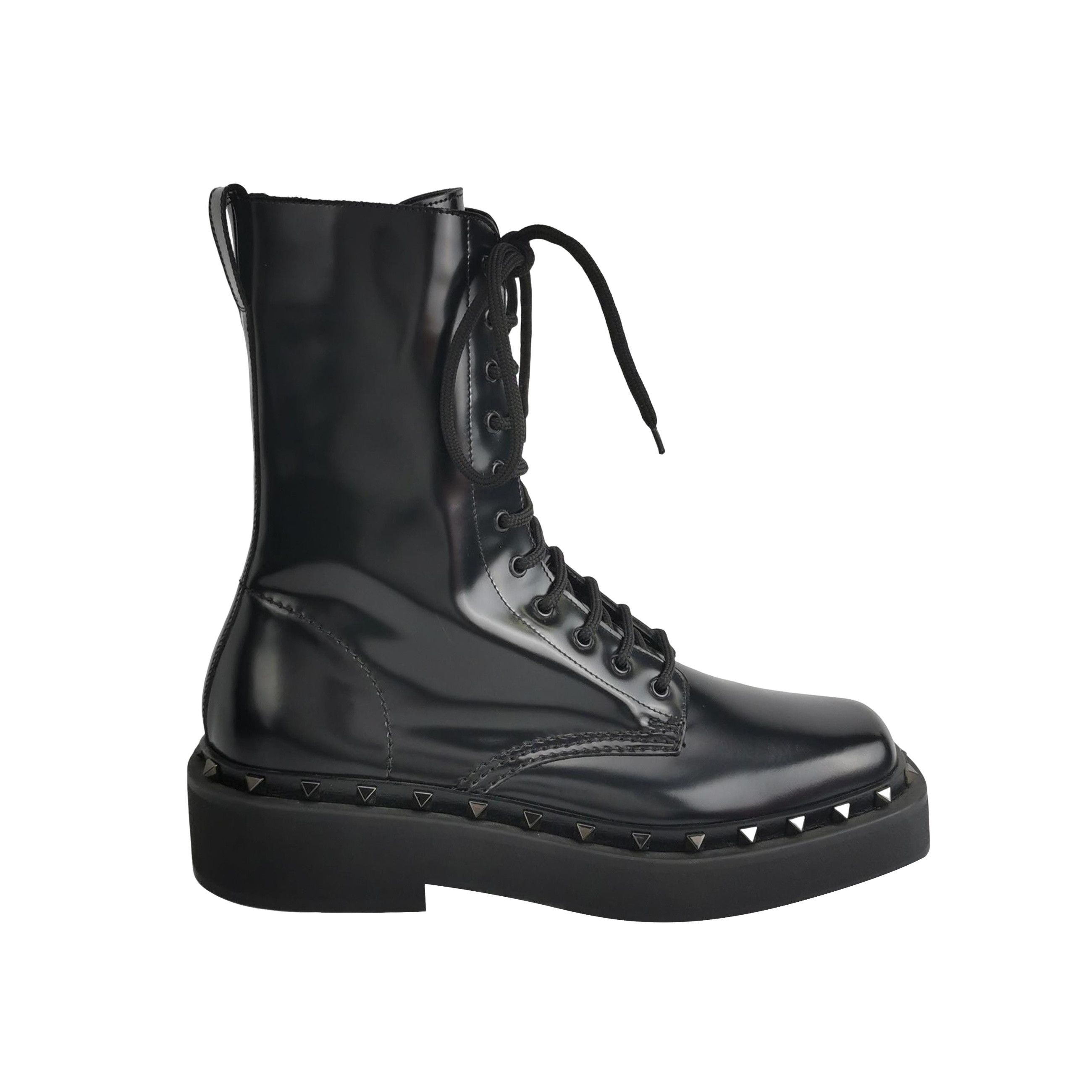 Valentino Valentino Rockstud Leather Combat Boots Size 43 Size US 10 / EU 43 - 1 Thumbnail