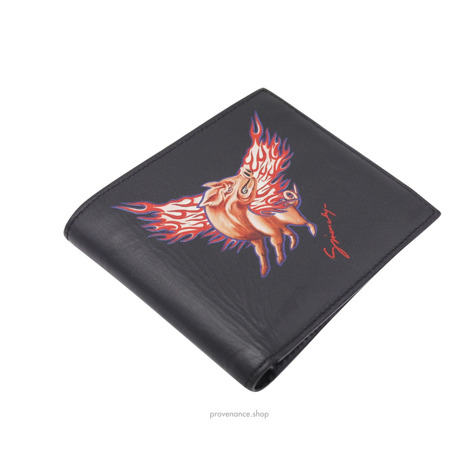 Givenchy 🔴 Givenchy Leather Wallet with Zodiac Sign Pig Print Size ONE SIZE - 3 Thumbnail