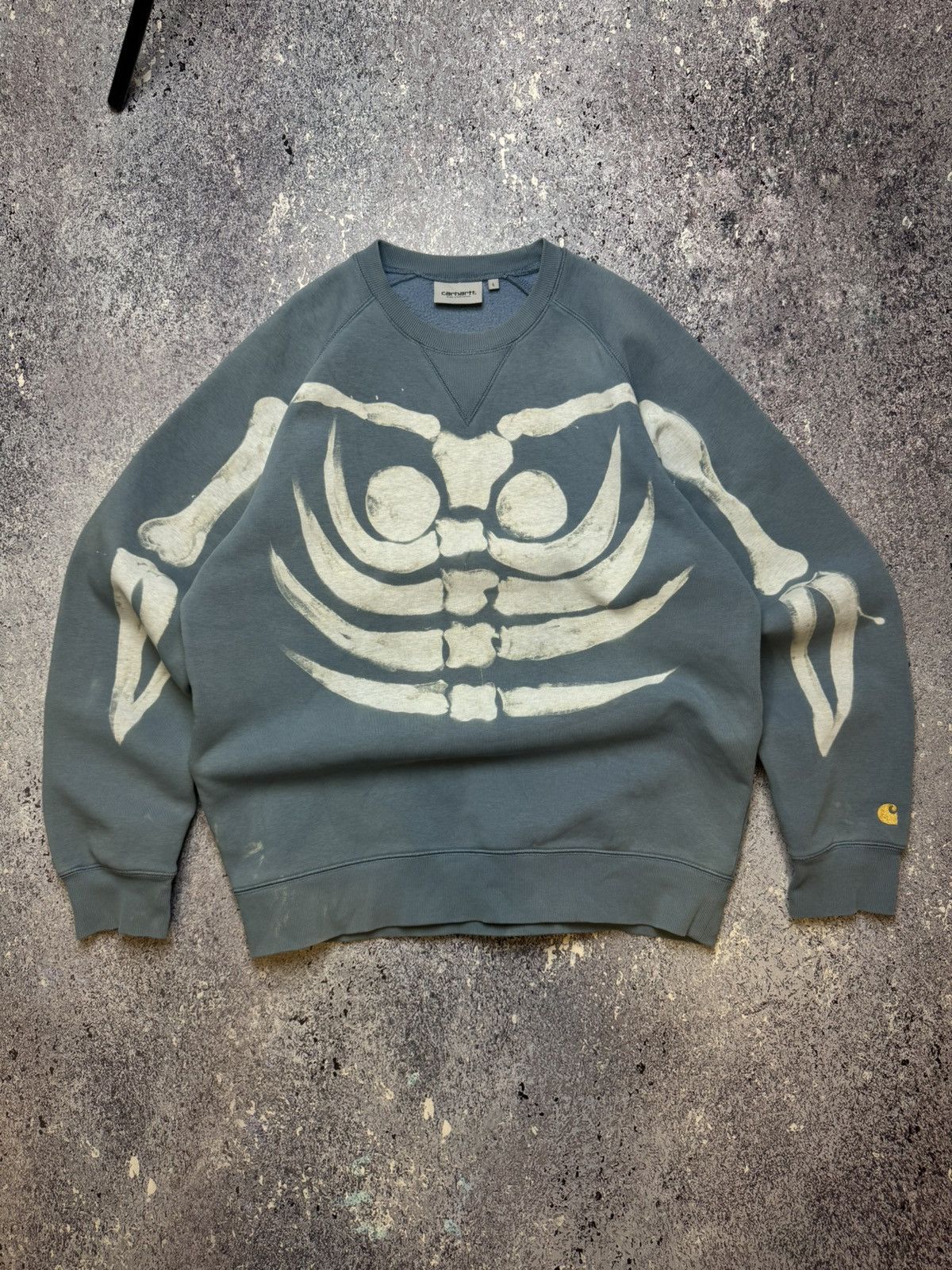 Carhartt CRAZY CUSTOM SKELETON CARHARTT CHASE SWEAT SWEATSHIRT Size US L / EU 52-54 / 3 - 1 Thumbnail