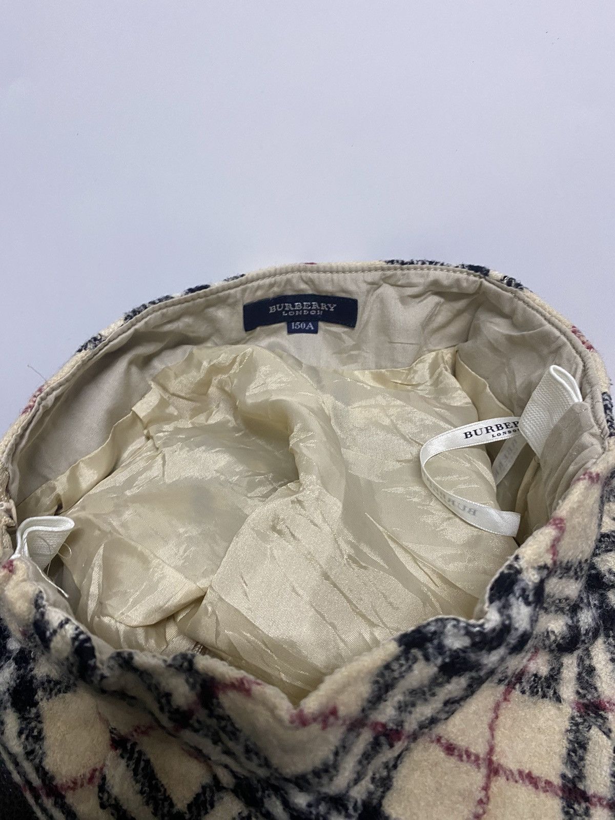 Burberry × Vintage BURBERRY London Wool Mini Skirt Plaid Nova Check One Pocket Size 23" - 12 Thumbnail