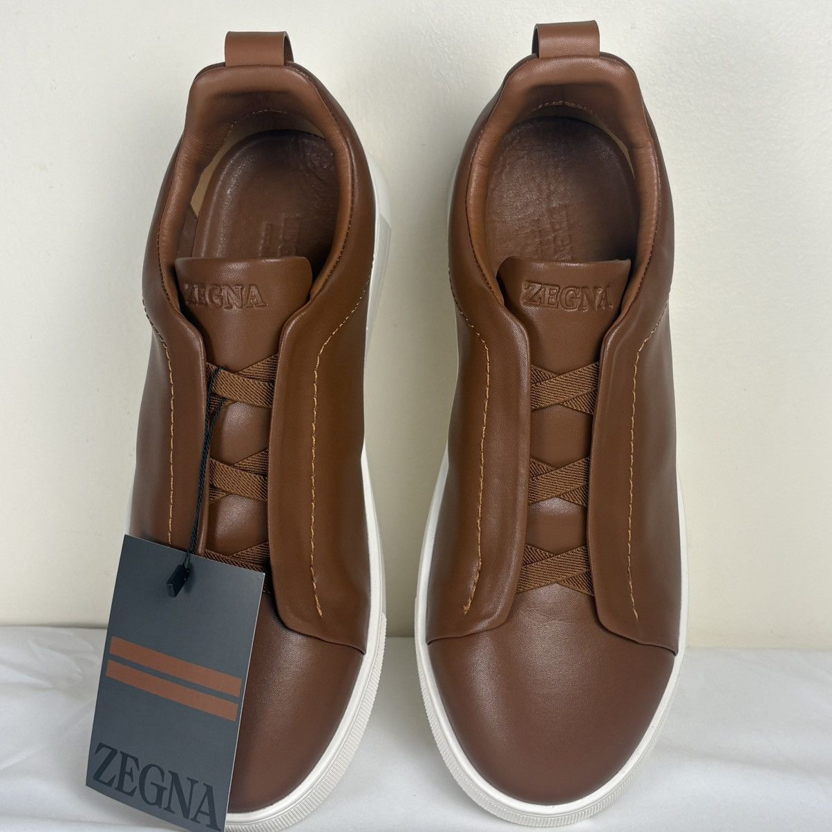 Other Zegna Men’s Brown Leather Low-Top Sneaker | White Sole Size US 11 / EU 44 - 6 Thumbnail