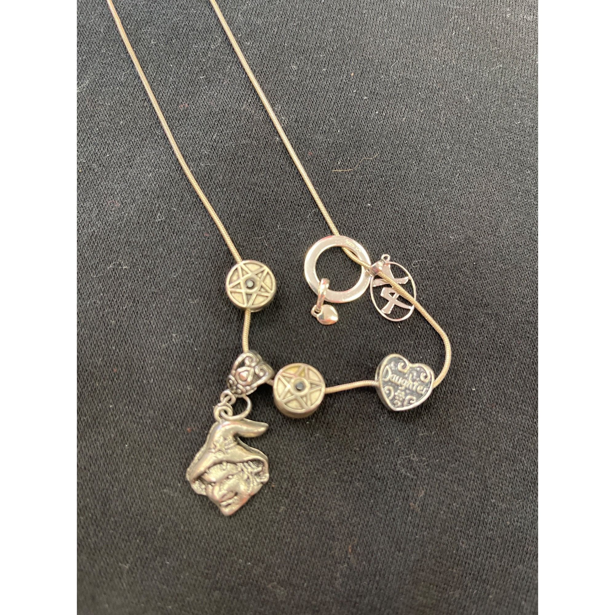 Sterling Silver Sterling silver 925 wms 14.5" necklace with 6 charms SKU 984 Size ONE SIZE - 9 Thumbnail