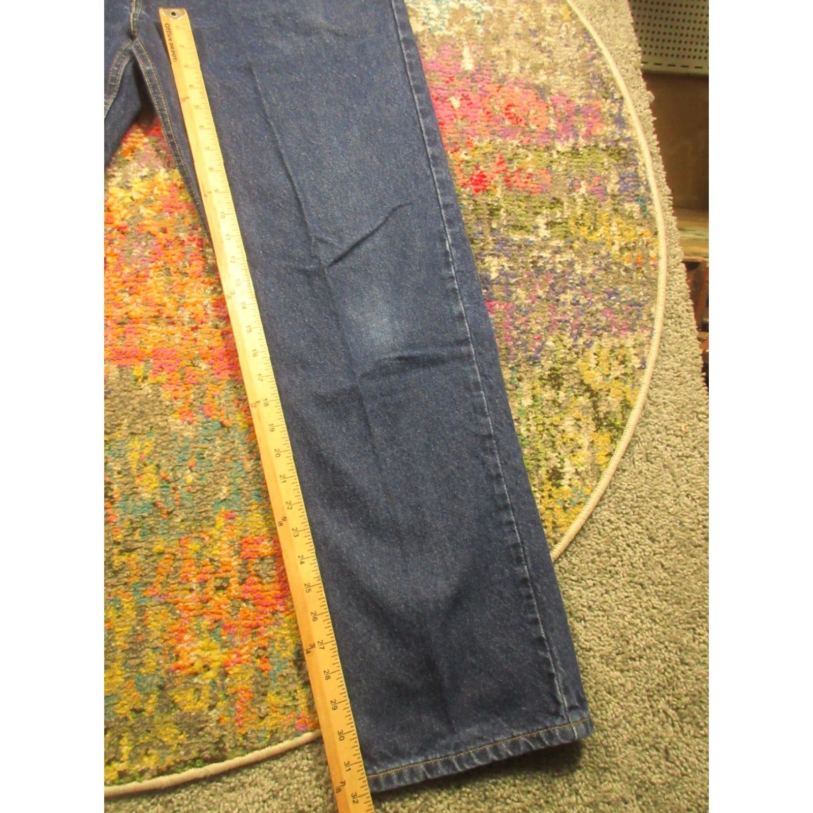 Levi's Levi's 505 Jeans 38x32 Regular Fit Straight Leg Blue Medium Wash Denim Men Size US 38 / EU 54 - 7 Thumbnail