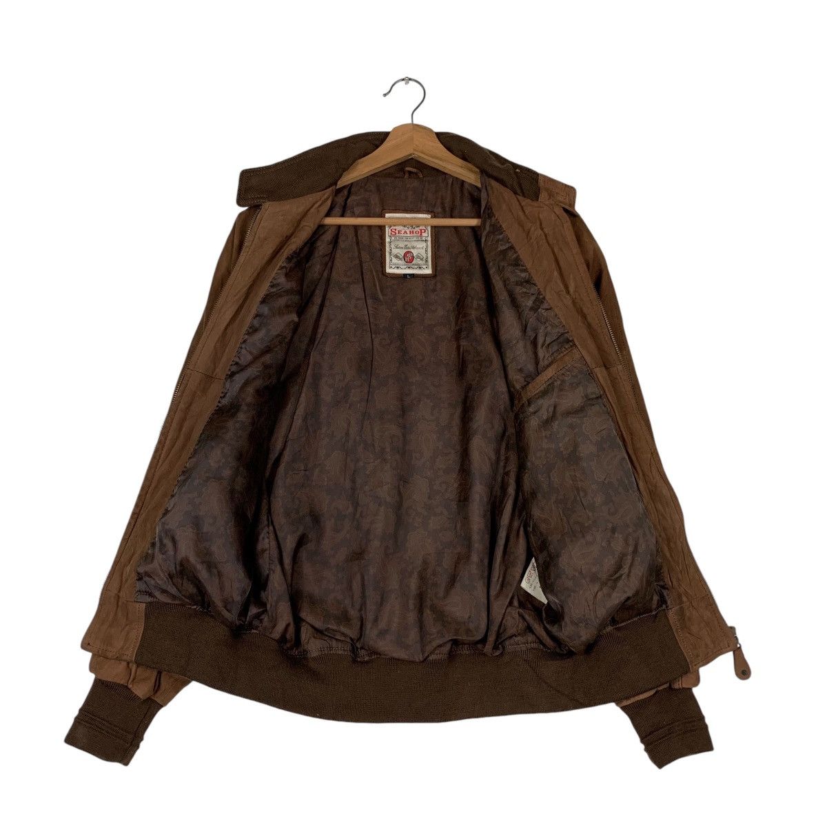 Japanese Brand SEAHOP Cowhide Suede Leather Casual Bomber Jacket #1286-C58 Size US L / EU 52-54 / 3 - 11 Thumbnail