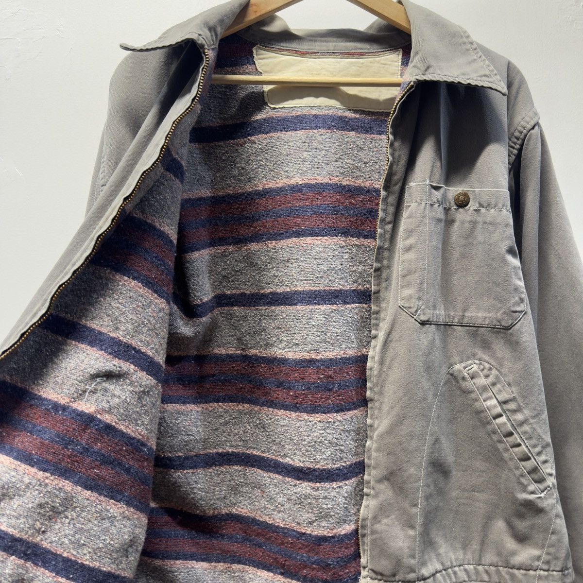 Vintage 50s 60s Thrashed Faded Distressed Work Jacket ERD Grunge Size US L / EU 52-54 / 3 - 3 Thumbnail