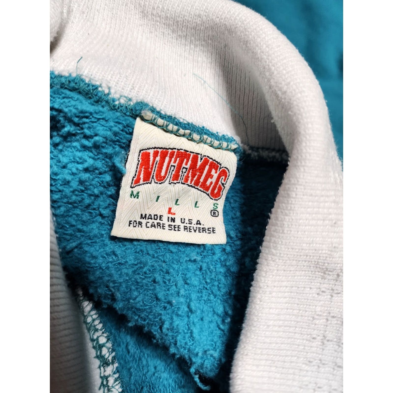 Nutmeg VINTAGE 80s Nutmeg Women's Cotton Blend L Blue Pullover Sweatshirt Cottagecore Size L / US 10 / IT 46 - 5 Thumbnail