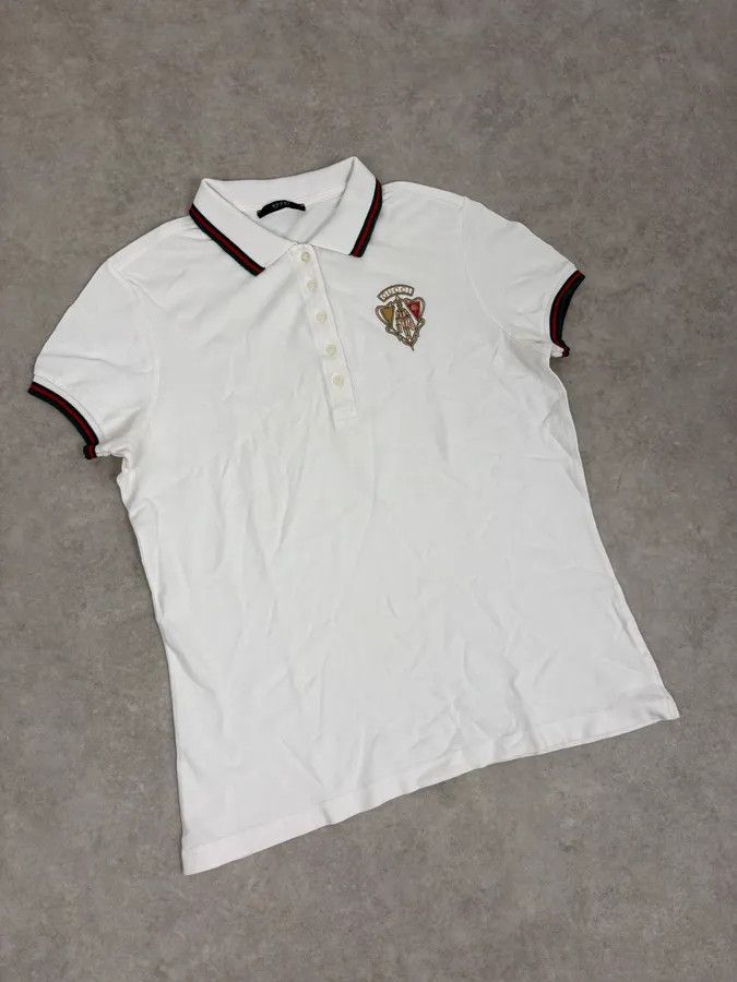 Gucci 2000s Gucci White Embroidered Logo Polo Size US S / EU 44-46 / 1 - 4 Thumbnail