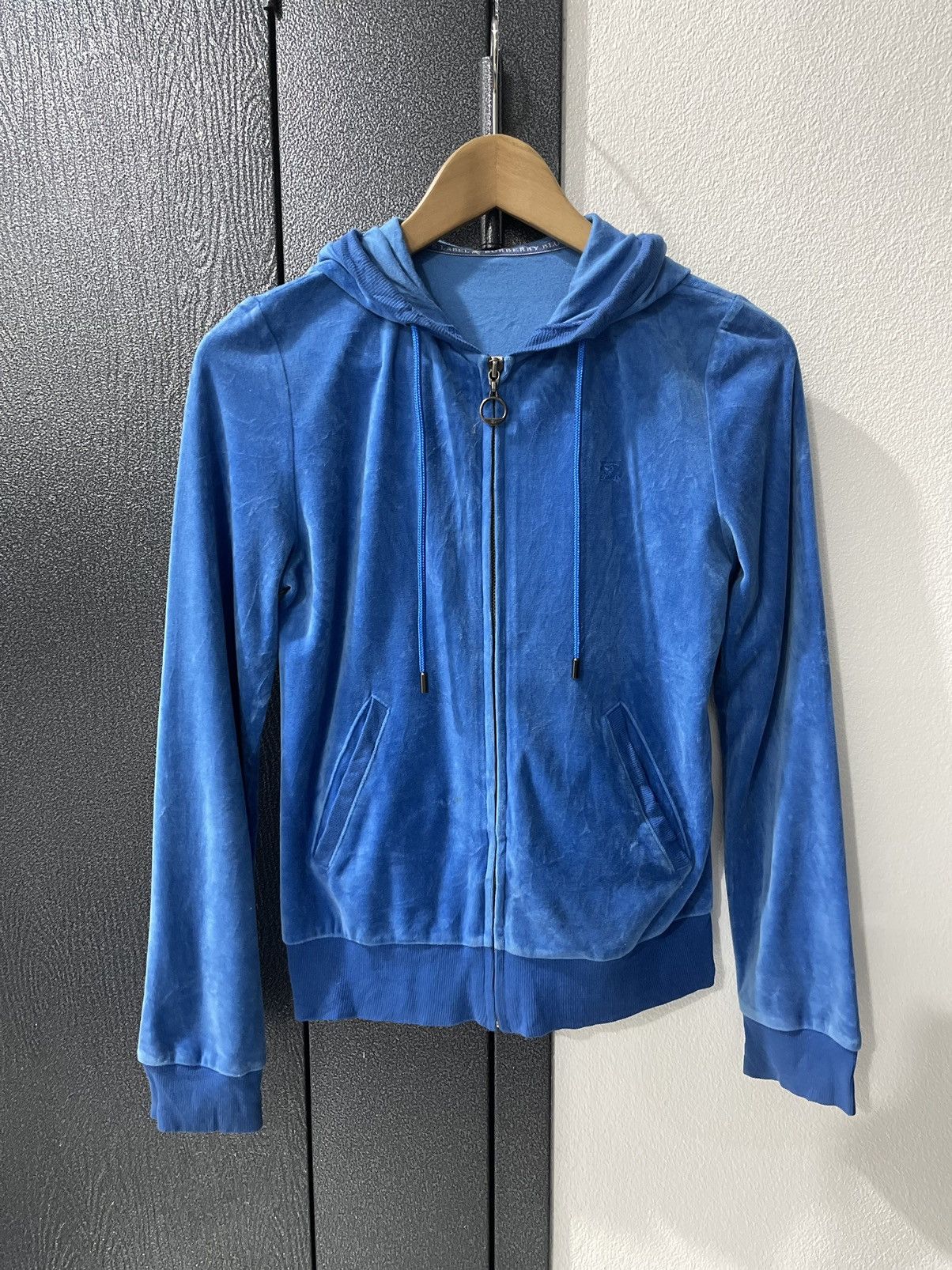 image of Burberry Blue Label Velvet Zipper Hoodie, Women's (Size XS)