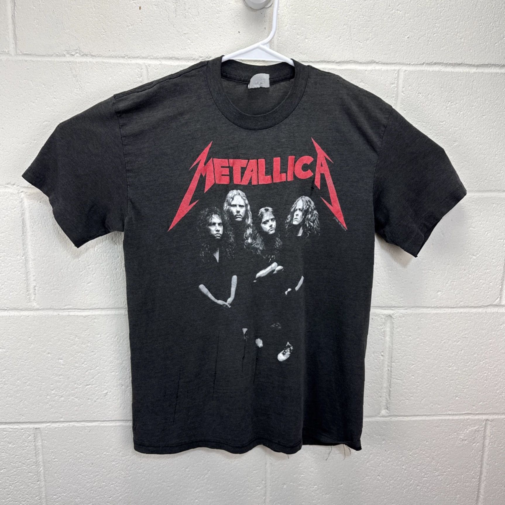 Vintage VINTAGE Metallica and Justice For All T Shirt Medium Black 1988 80s Band Music Logo Graphic Print Men XL Short Sleeve Crew Neck Cotton Knit Fade Size US XL / EU 56 / 4 - 2 Thumbnail