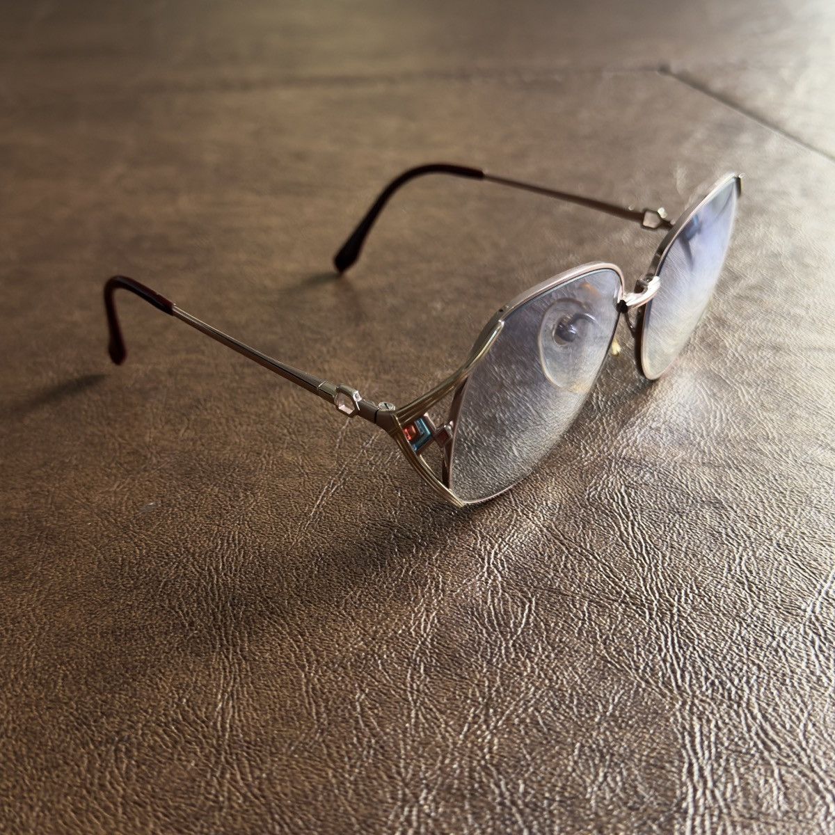Yves Saint Laurent 2000s Stained Glass Openwork Blue Light Tint Glasses Size ONE SIZE - 2 Thumbnail