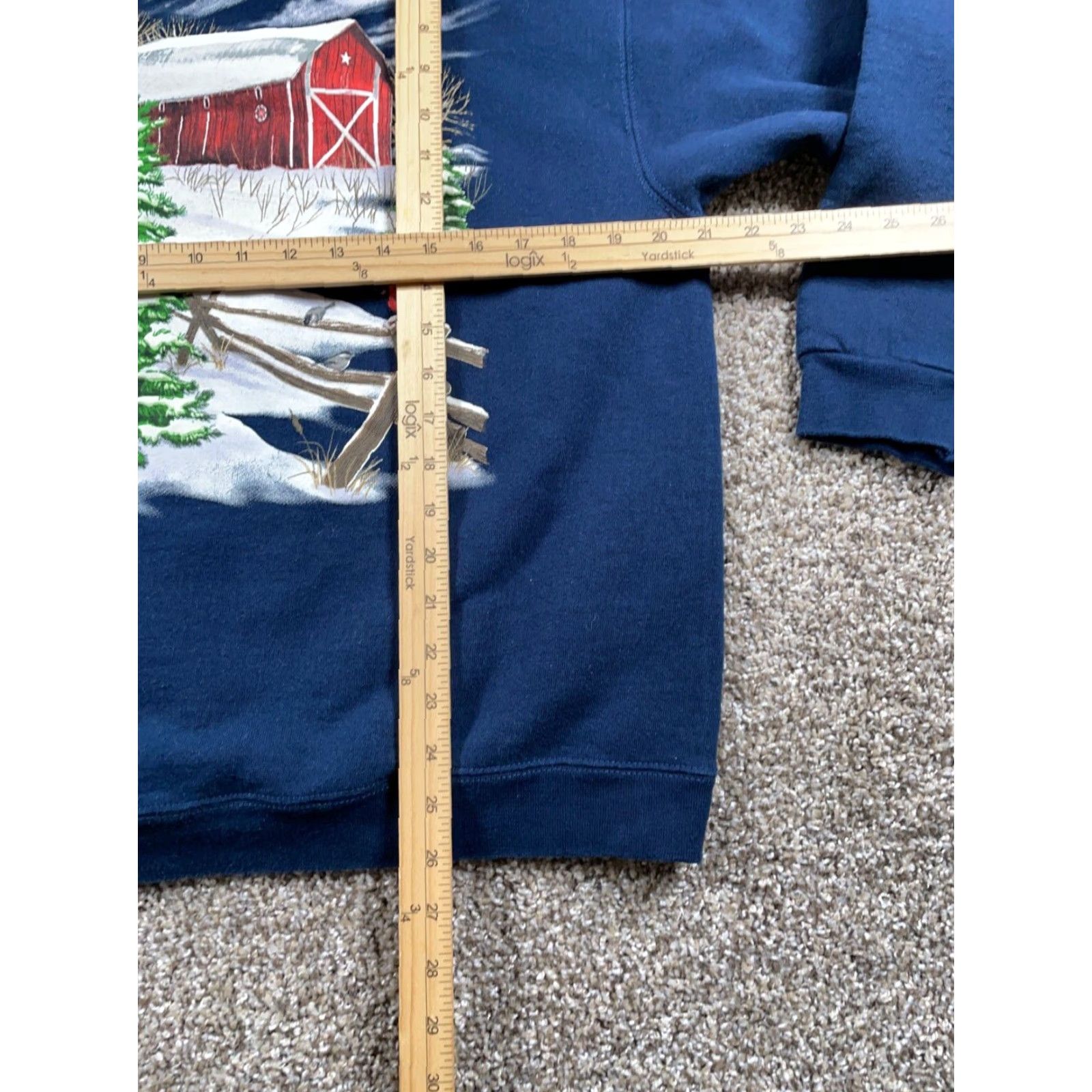 Vintage VTG Pluma Scenic Bird Barn Outdoor Print Sweatshirt Adult Large Blue Heavyweight Size L / US 10 / IT 46 - 7 Thumbnail