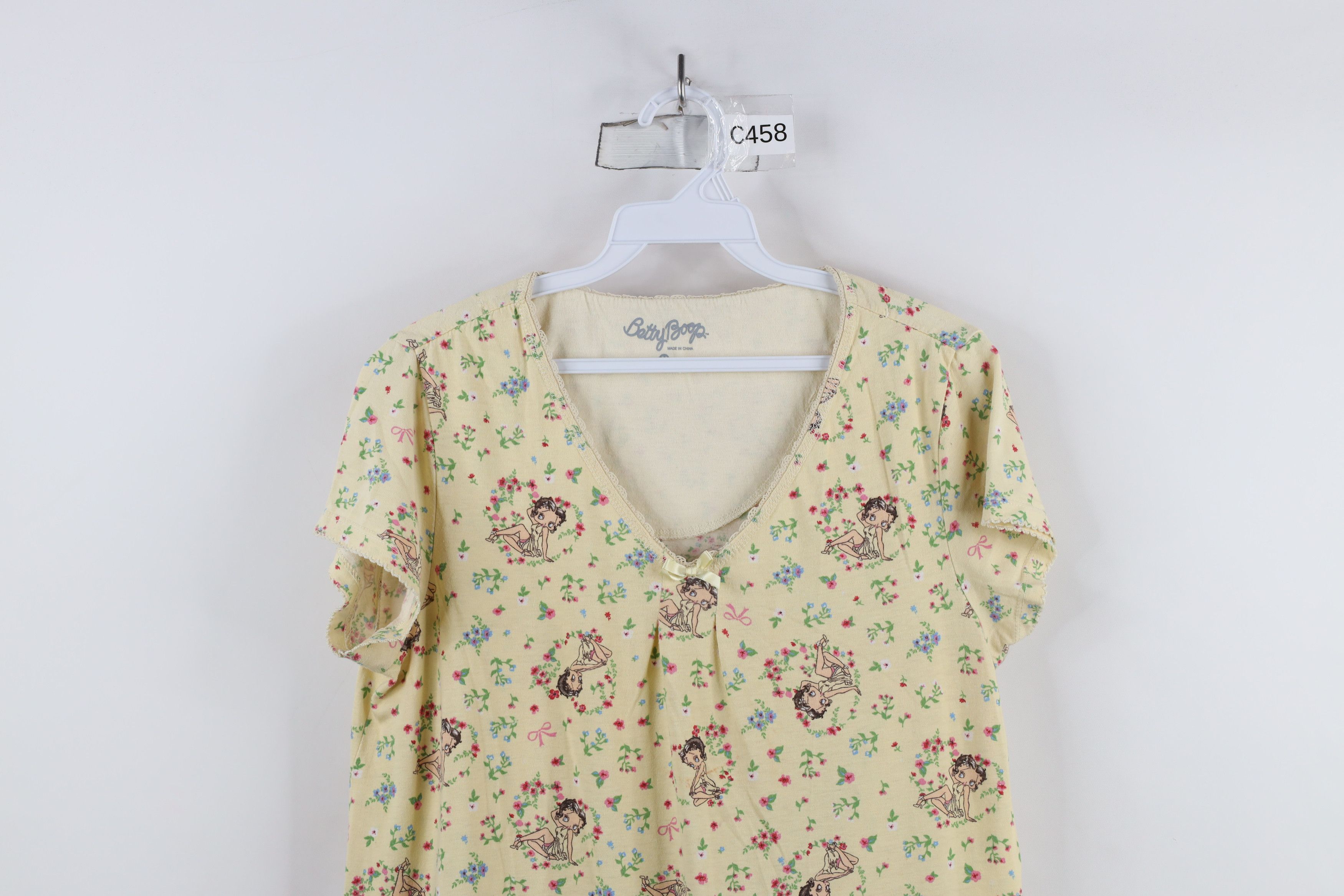 Vintage Vintage Y2K Betty Boop Over Print Flower Night Gown T-Shirt Size M / US 6-8 / IT 42-44 - 2 Thumbnail