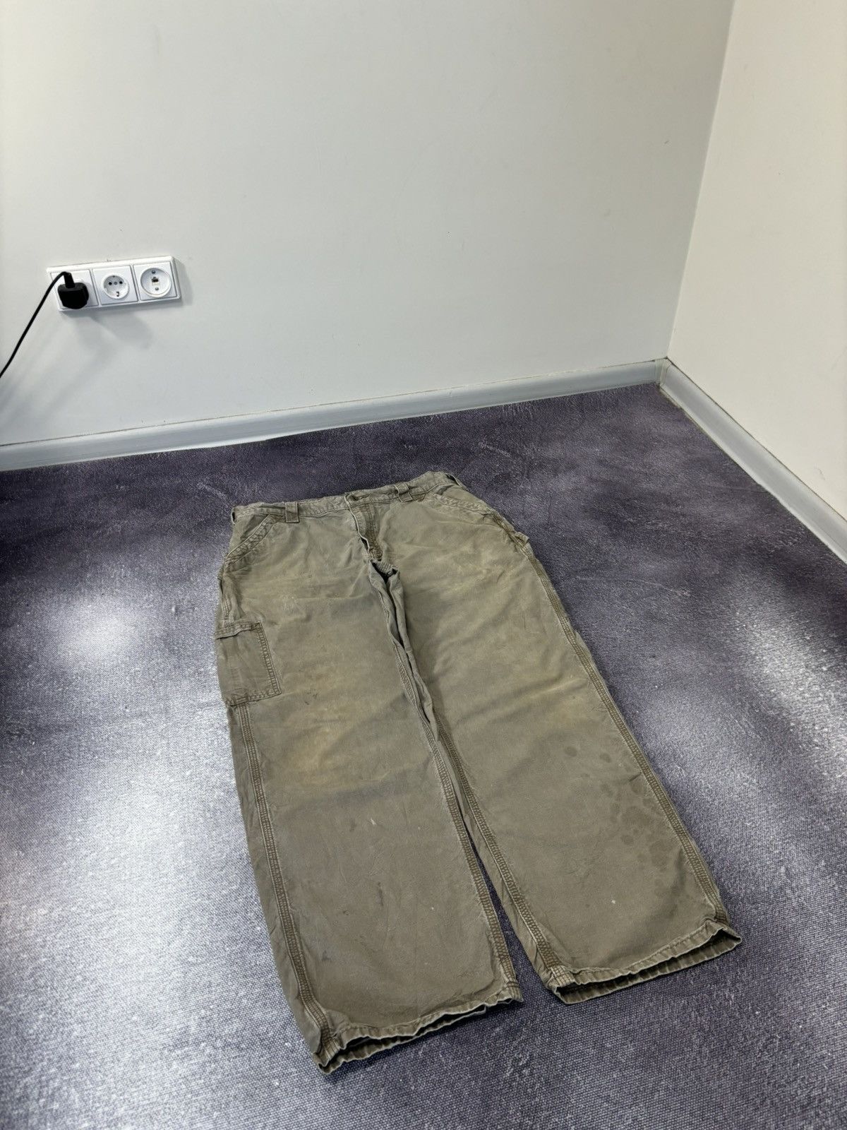 Carhartt Vintage Carhartt Dungaree Fit Khaki Baggy Carpenter Pants Size US 36 / EU 52 - 9 Thumbnail