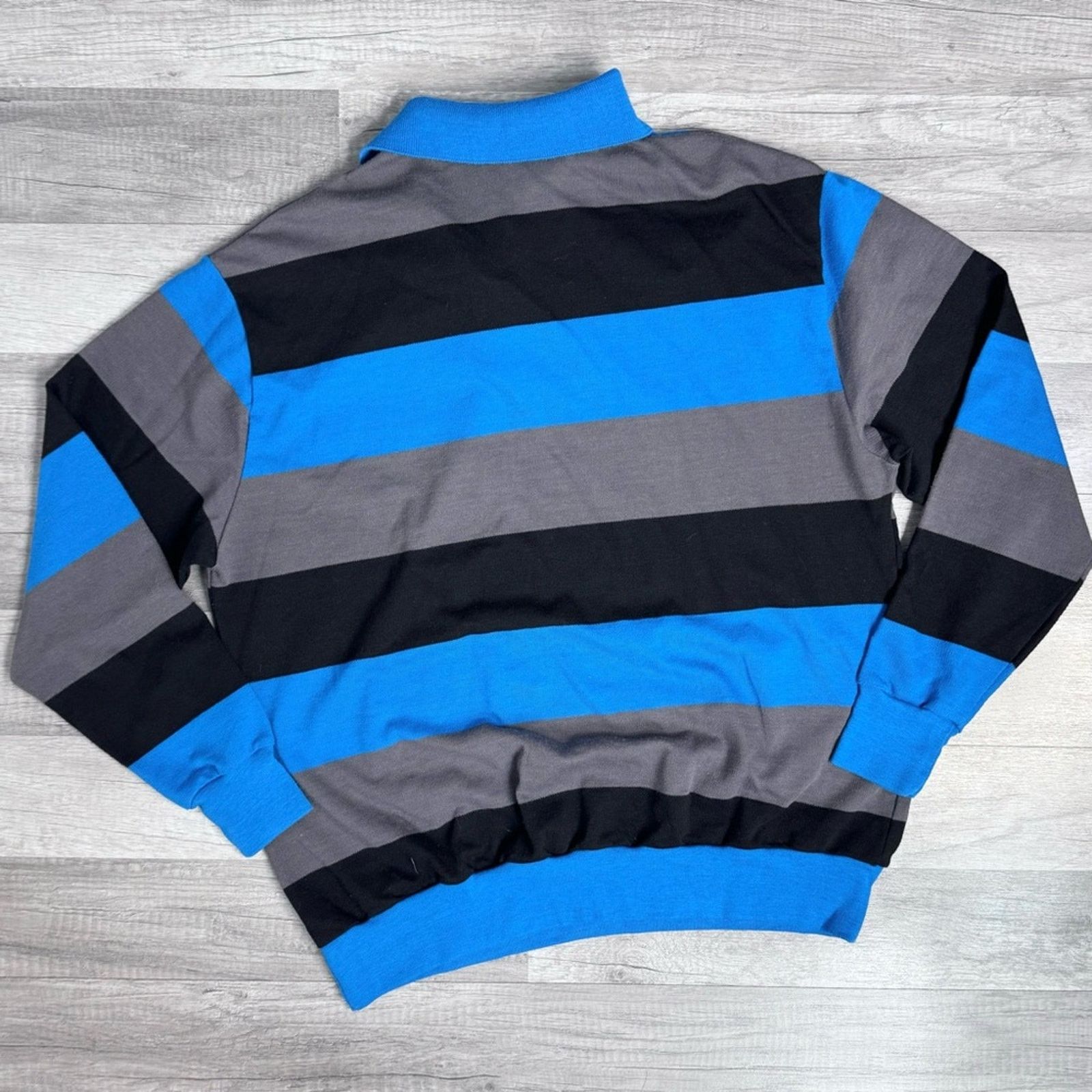 Vintage Vintage 90s Visual Effects Rugby Shirt Striped Polo Size US XL / EU 56 / 4 - 6 Thumbnail