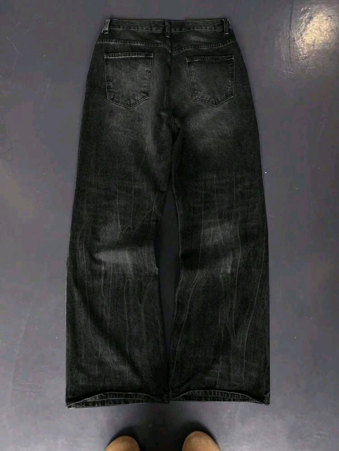 Japanese Brand Lightning Distressed Washed Loose Baggy Jeans Size US 32 / EU 48 - 2 Thumbnail