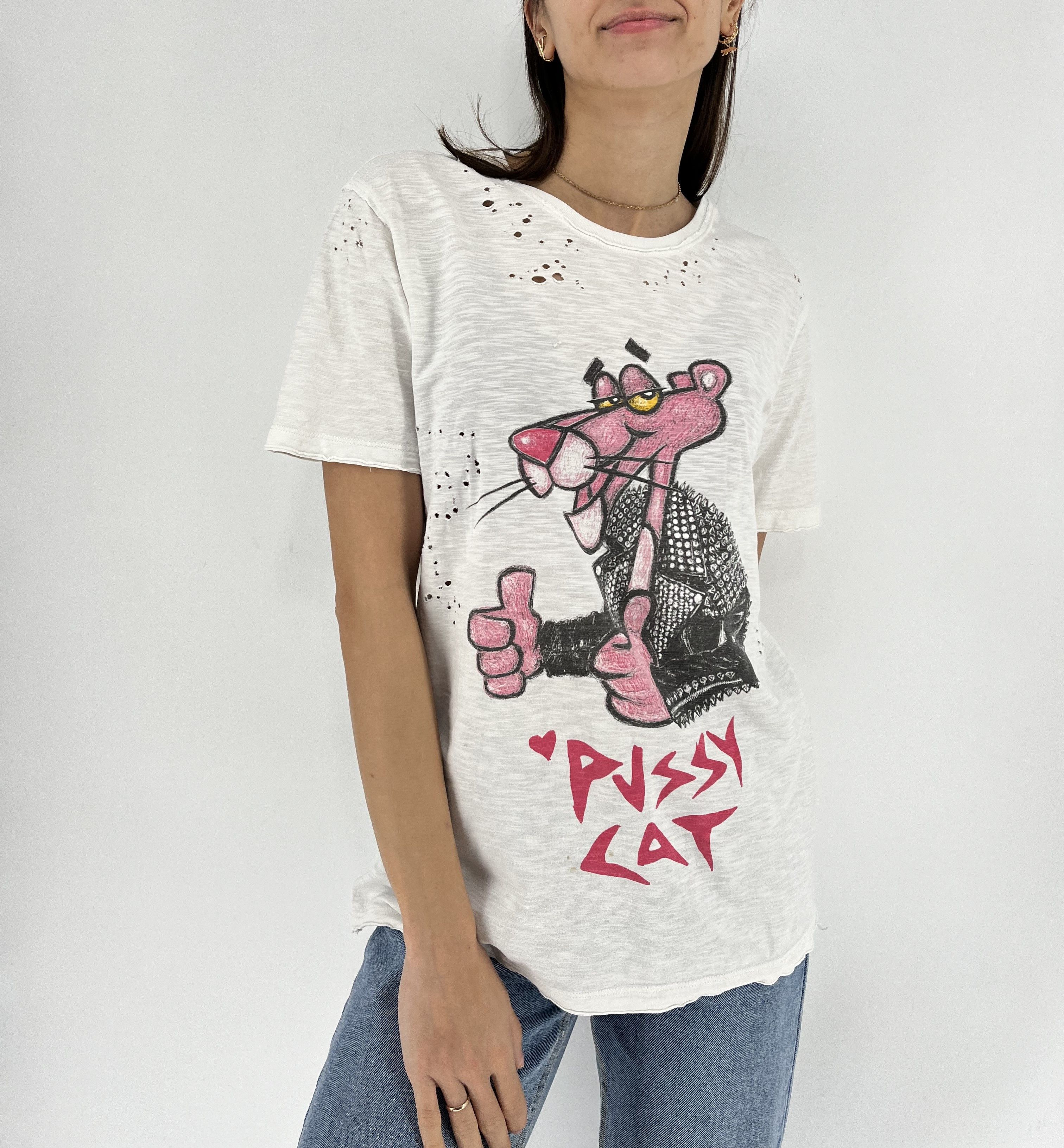 Brian Dales × Japanese Brand BRAIN DALES Montreal Pink Panther PUSSY CAT T-shirt Size M / US 6-8 / IT 42-44 - 3 Thumbnail