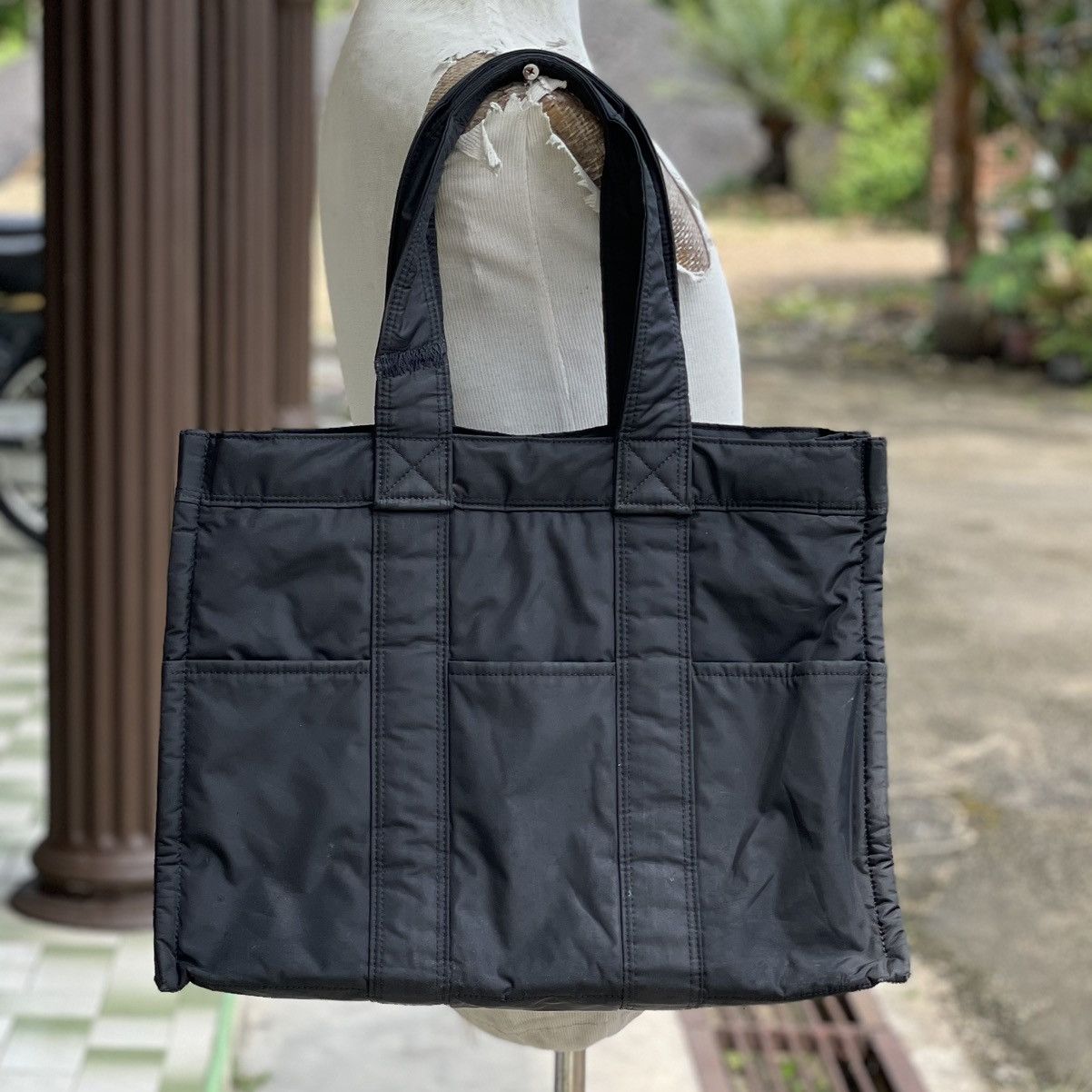 Head Porter × Japanese Brand × Porter Distressed Head Porter X Black Beauty Nylon Black Tote Size ONE SIZE - 4 Thumbnail