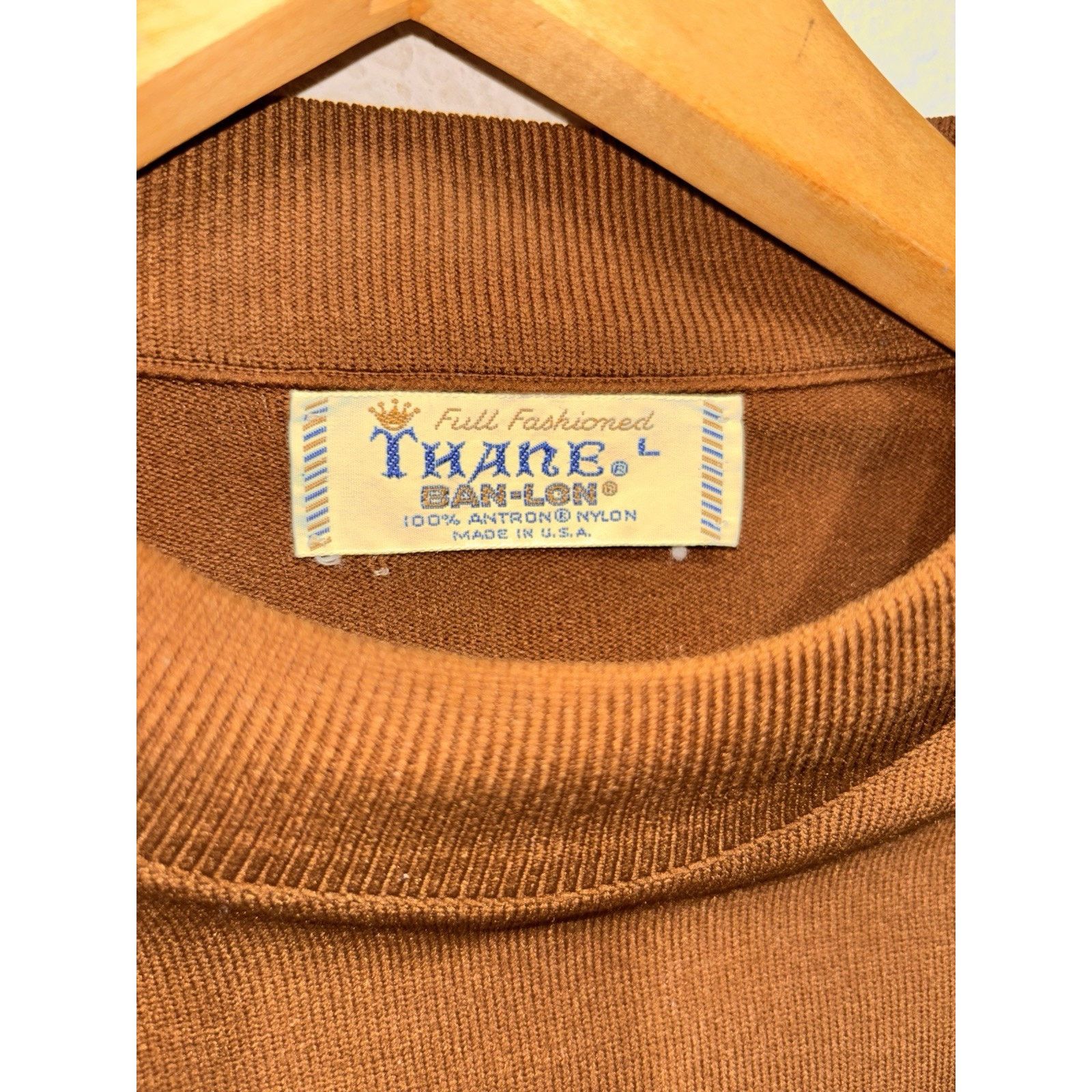 Other Vintage Thane Ban Lon Sweater Brown HTF Large Size US L / EU 52-54 / 3 - 2 Thumbnail
