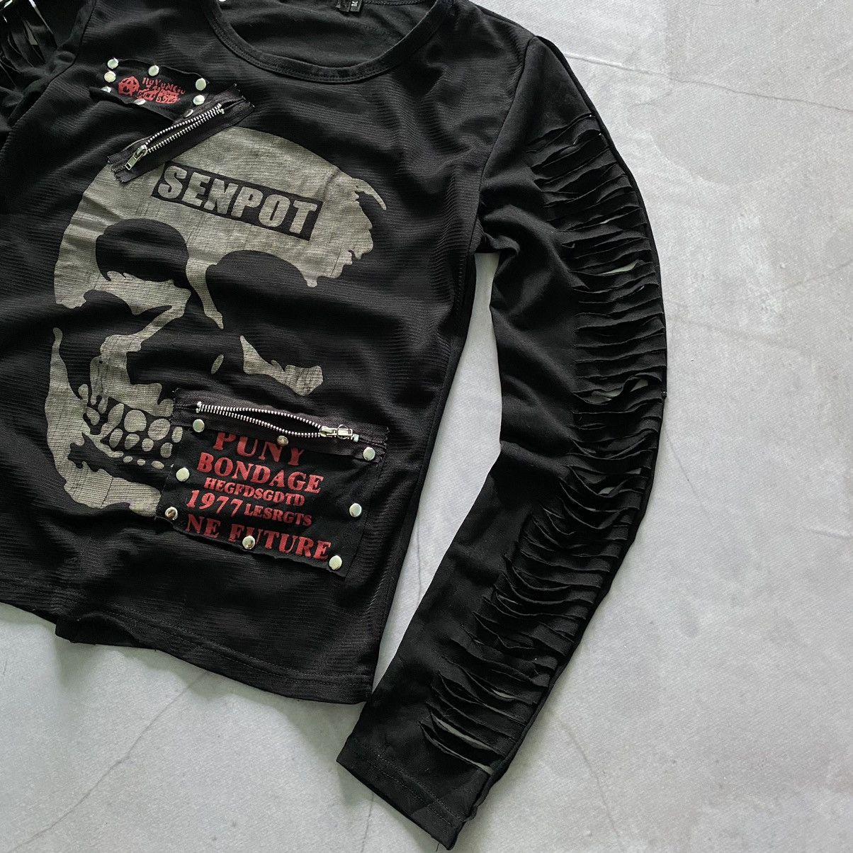 Japanese Brand VTG 90s Opium Goth Bandage Zip Longsleeve Tripp NYC Style Size M / US 6-8 / IT 42-44 - 2 Thumbnail