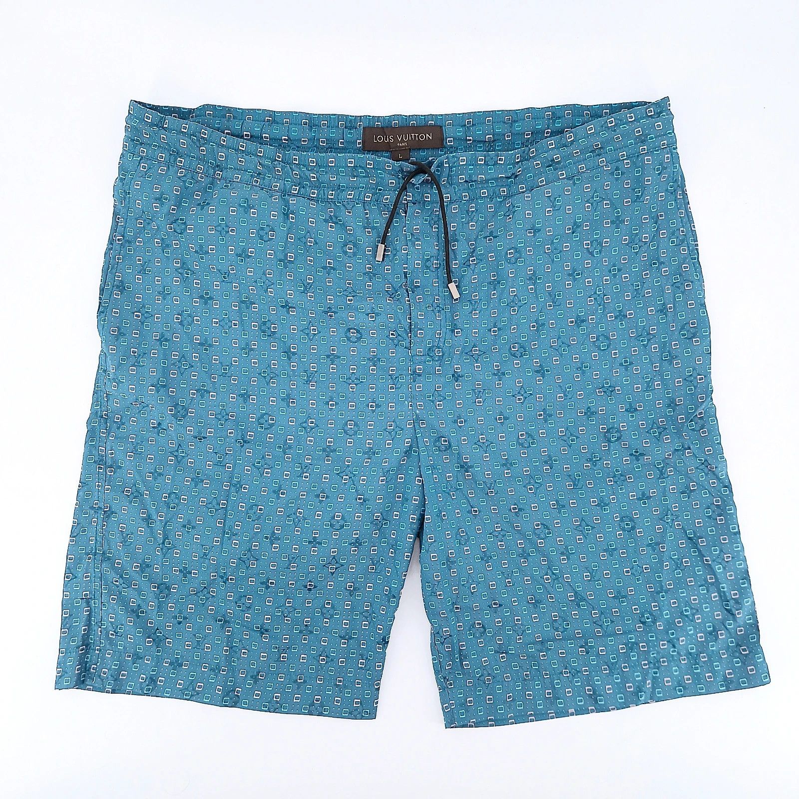 Image of Louis Vuitton Lv Swim Shorts In Monogram in Blue, Men's (Size 40)