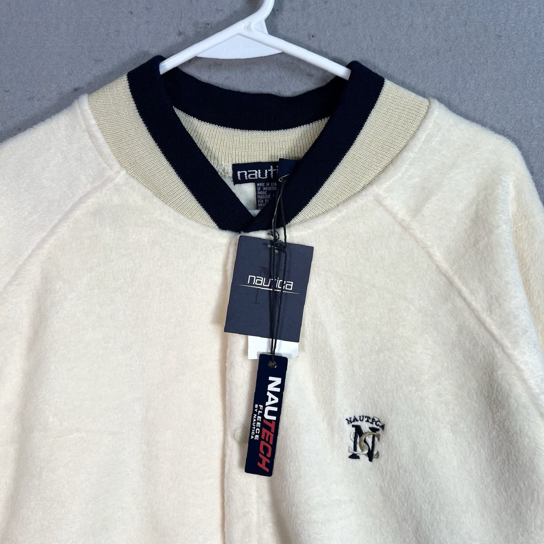 Nautica VINTAGE Nautica Nautech Fleece Bomber Jacket Adult 2XL XXL Ivory USA Made Size US XXL / EU 58 / 5 - 5 Thumbnail