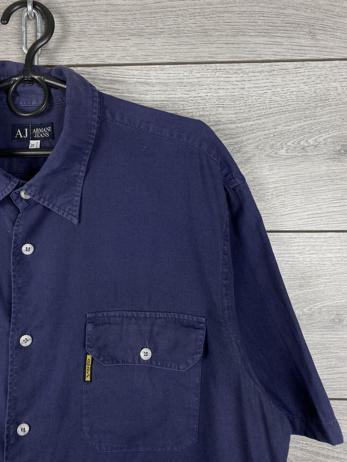 Armani Mens Vintage Armani Jeans Linen Shirt Button Up Size XL Size US XL / EU 56 / 4 - 3 Thumbnail