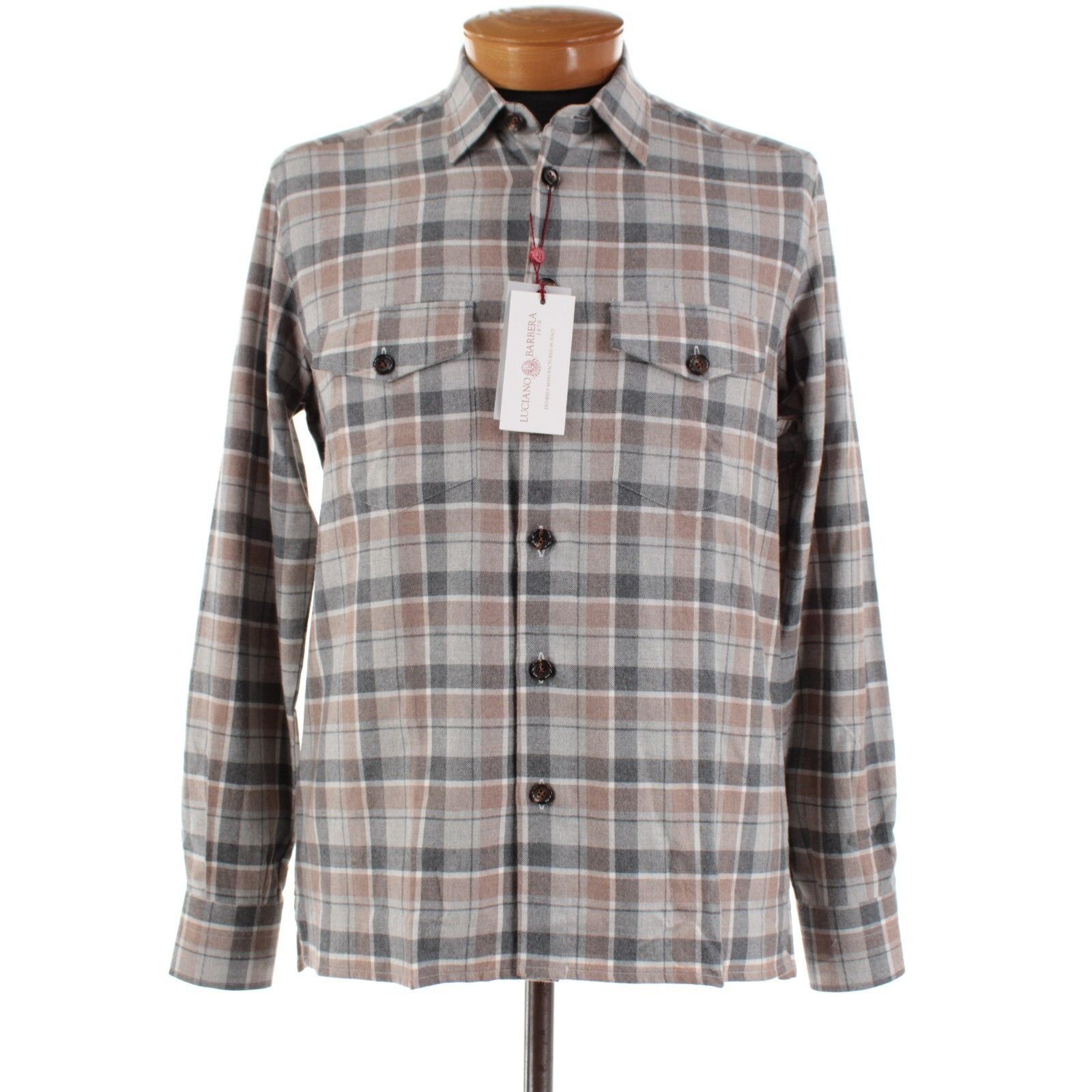Luciano Barbera Luciano Barbera Overshirt Size M US In Gray Cotton Size US M / EU 48-50 / 2 - 1 Thumbnail