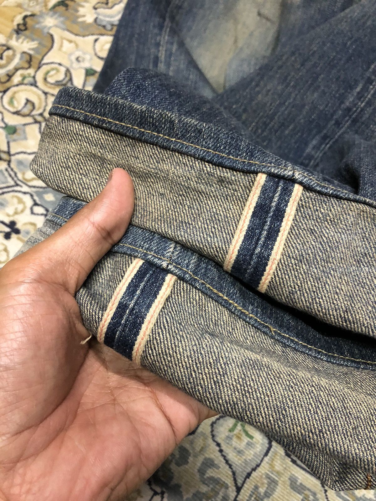 Edwin BAGGY WIDE LEG RUSTY BLUE SELVEDGE DENIM Size US 30 / EU 46 - 4 Thumbnail