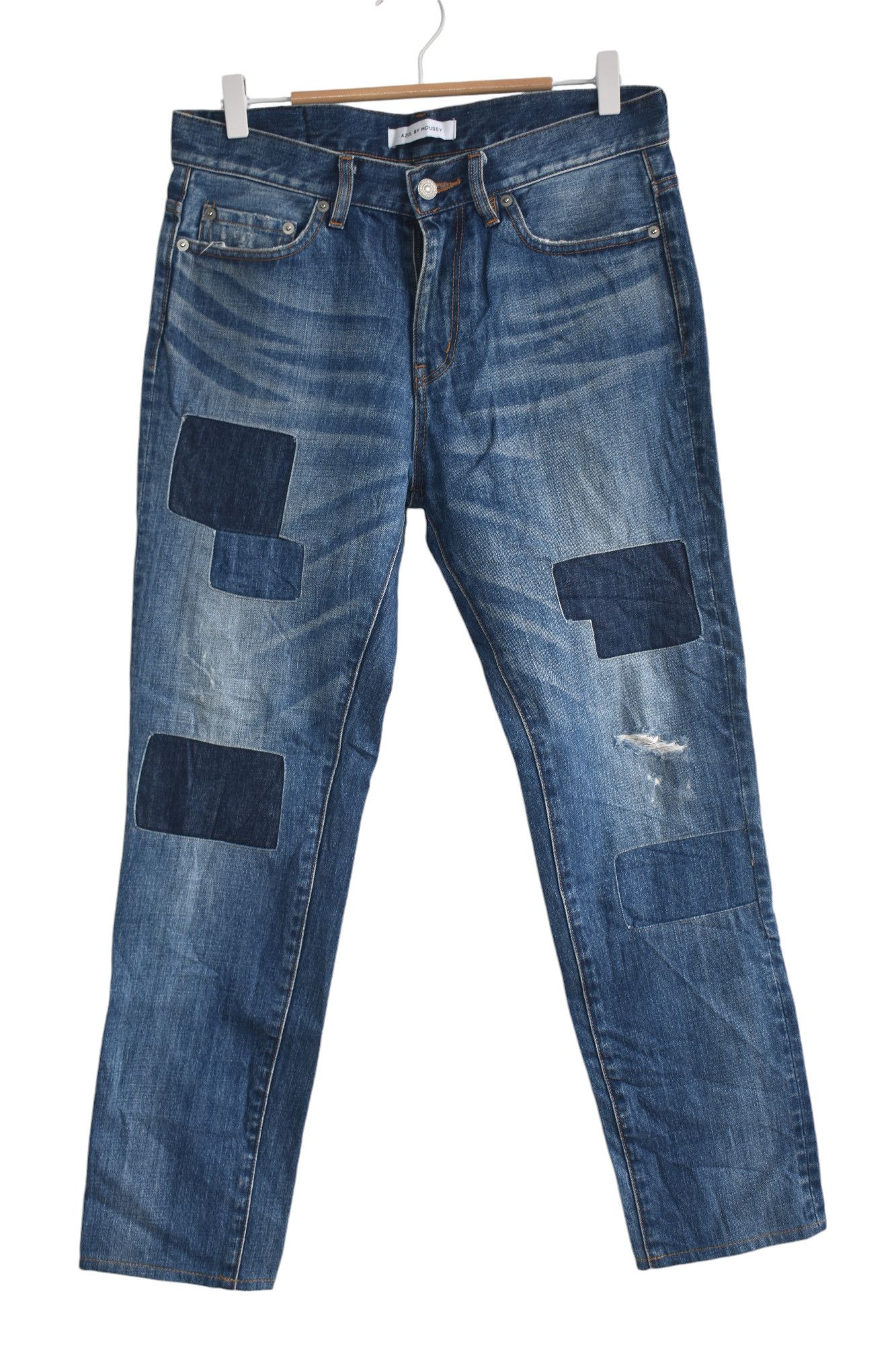 Japanese Brand × Vintage Azul by Moussy Japanese Patchwork Jeans W31 Size US 31 - 1 Thumbnail