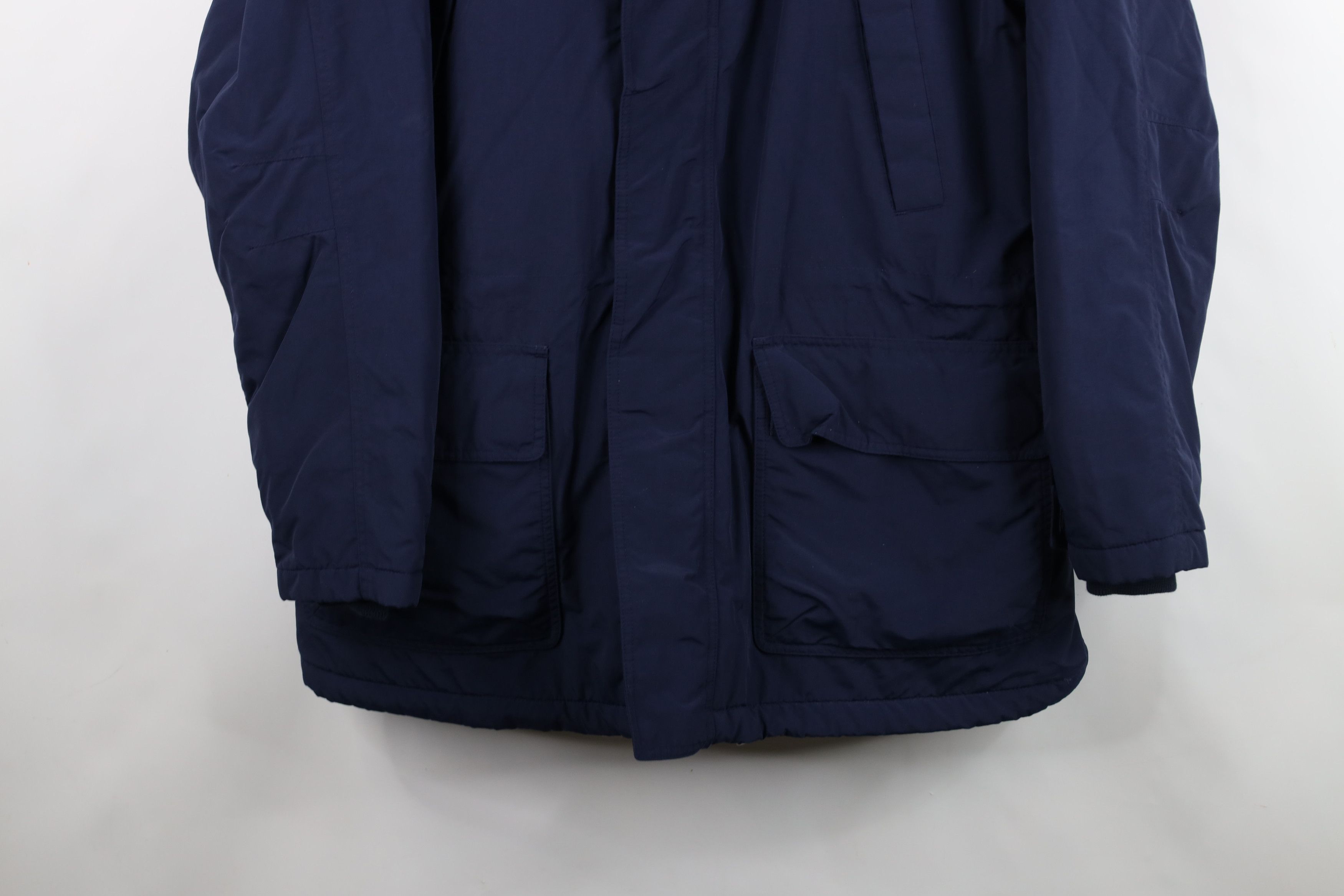 Lands' End Vintage 90s Lands End Fleece Lined Hooded Parka Jacket Blue Size US XXL / EU 58 / 5 - 3 Thumbnail