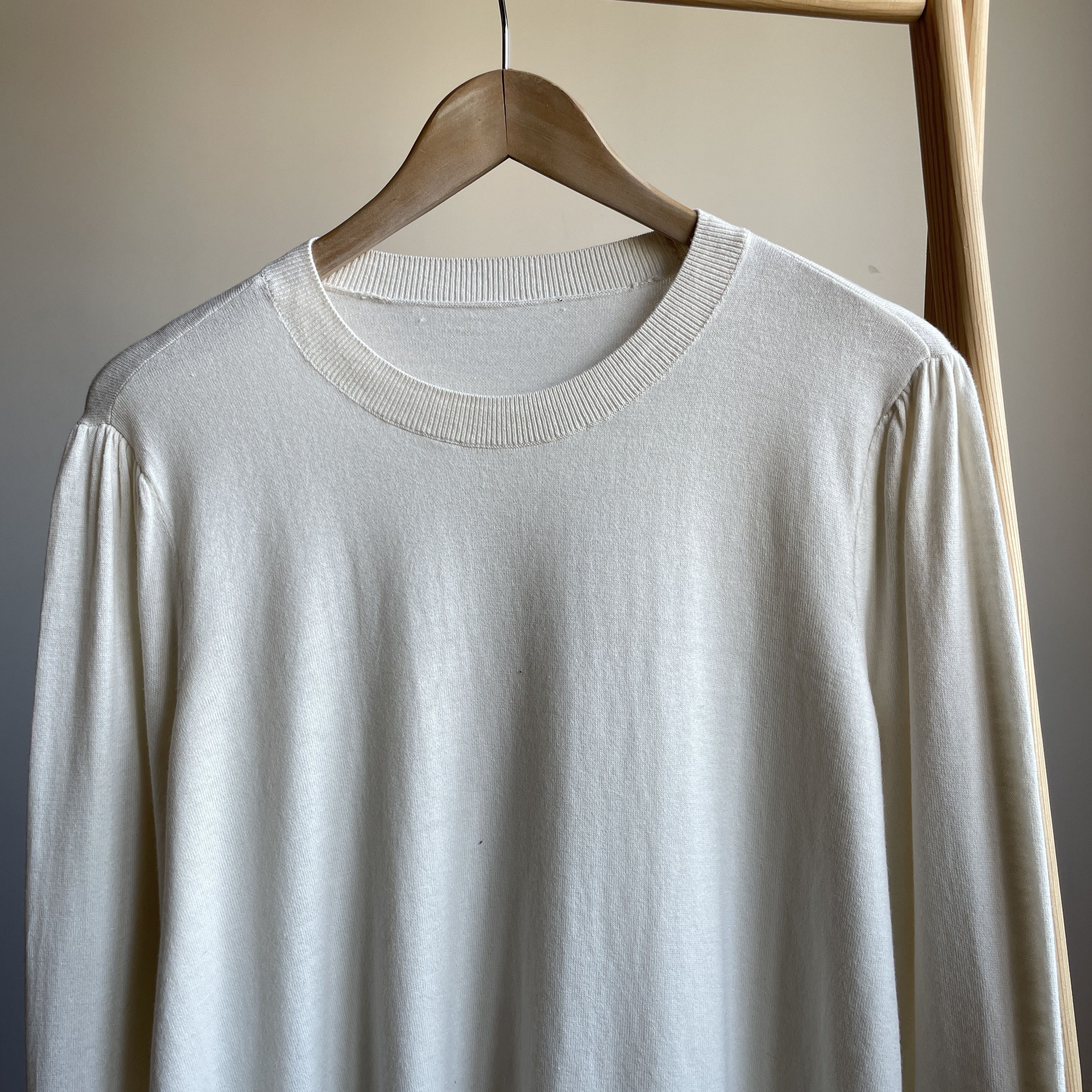 Polo Ralph Lauren Polo Ralph Lauren Womens Bow Cuff Cotton Blend Cream Sweater Size L / US 10 / IT 46 - 3 Thumbnail