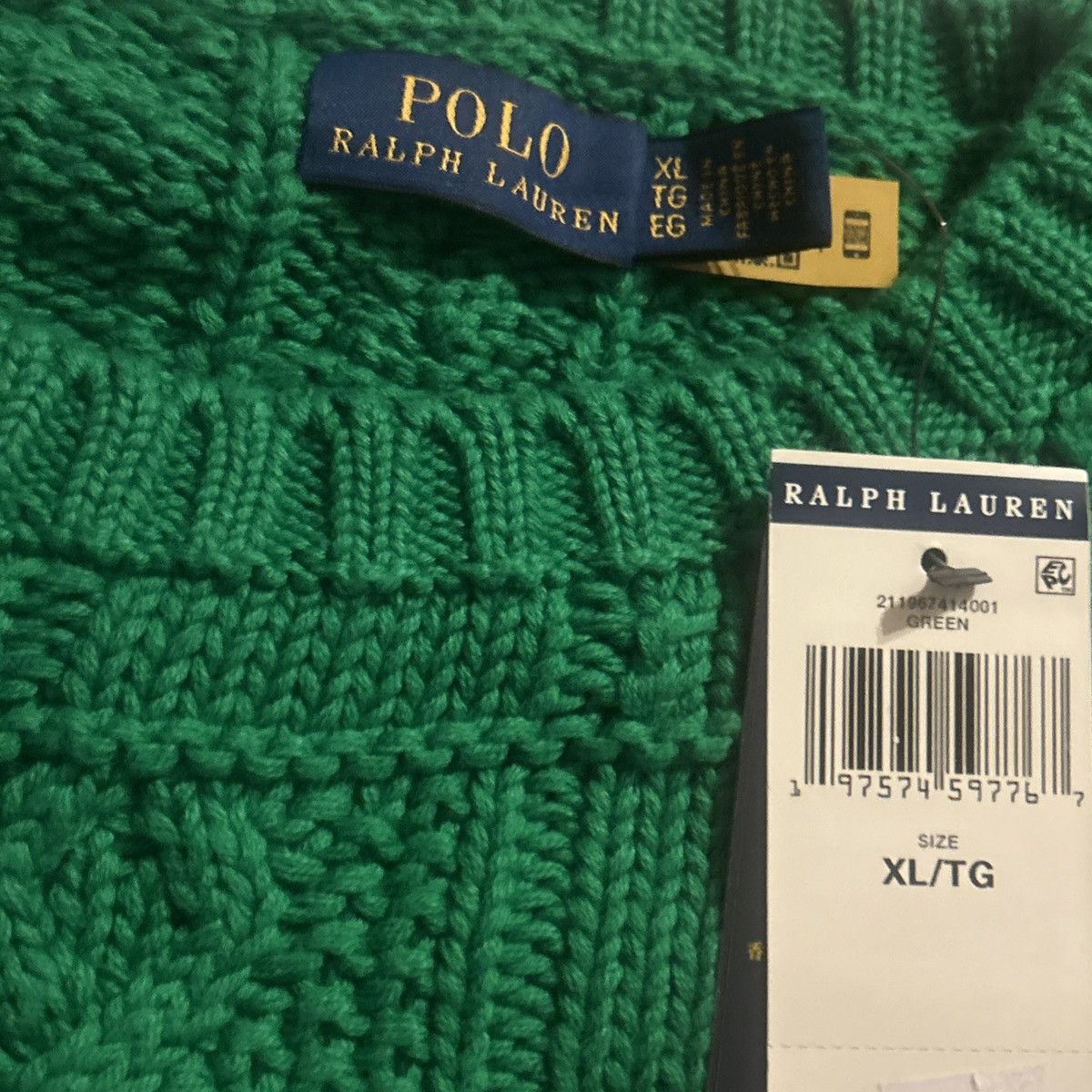 Polo Ralph Lauren Polo Ralph Lauren Aran-Knit Flag Cotton Sweater size XL Size XL / US 12-14 / IT 48-50 - 4 Thumbnail