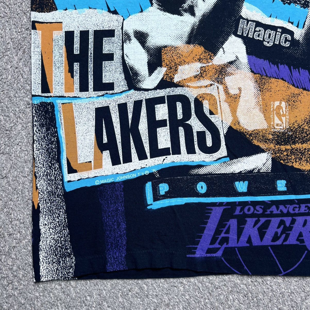 NBA 90s Magic Johnson Los Angeles Lakers All Over Print T-Shirt Size US L / EU 52-54 / 3 - 9 Thumbnail