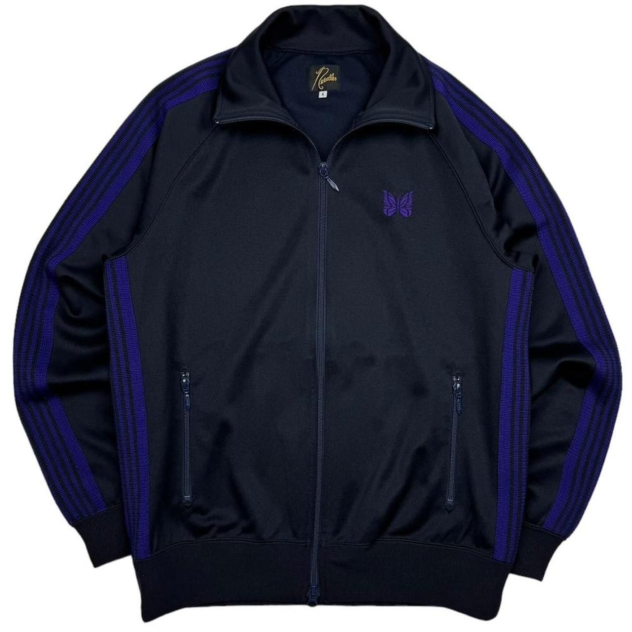 Image of Needles Track Jacket in Navy Purple, Men's (Size Small)