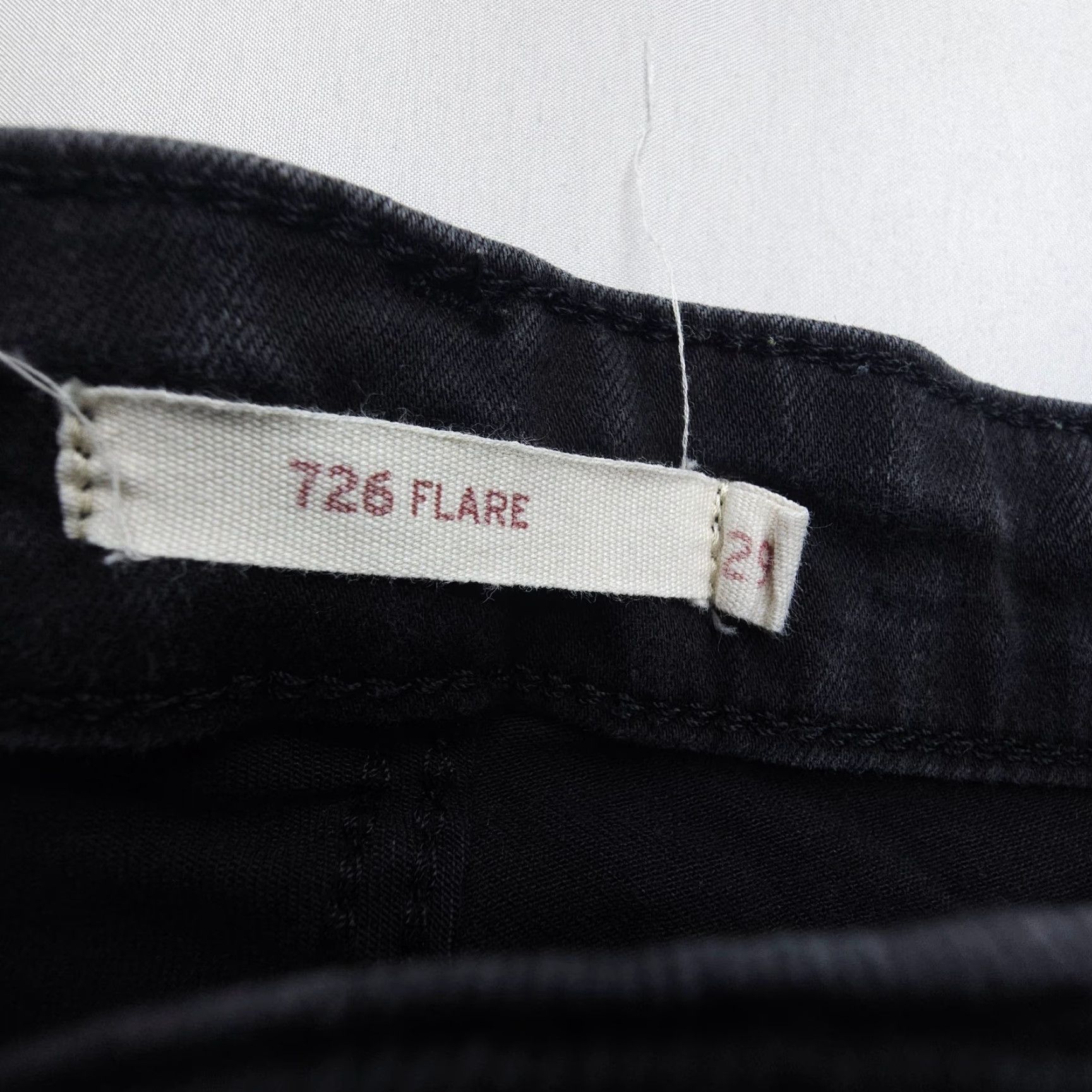 Levi's Levi's 726 Jeans Flare Regular Size 29 Dark Black Denim 5-Pocket Bohemian Festival Vintage-Style Womens Jeans Size 29" - 6 Thumbnail