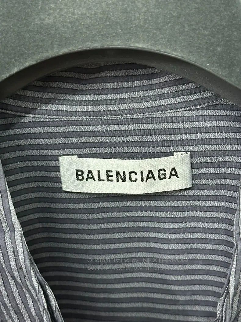 Balenciaga Balenciaga Long sleeve shirt with blue vertical stripes an Size XXS / US 00 / IT 34 - 5 Thumbnail