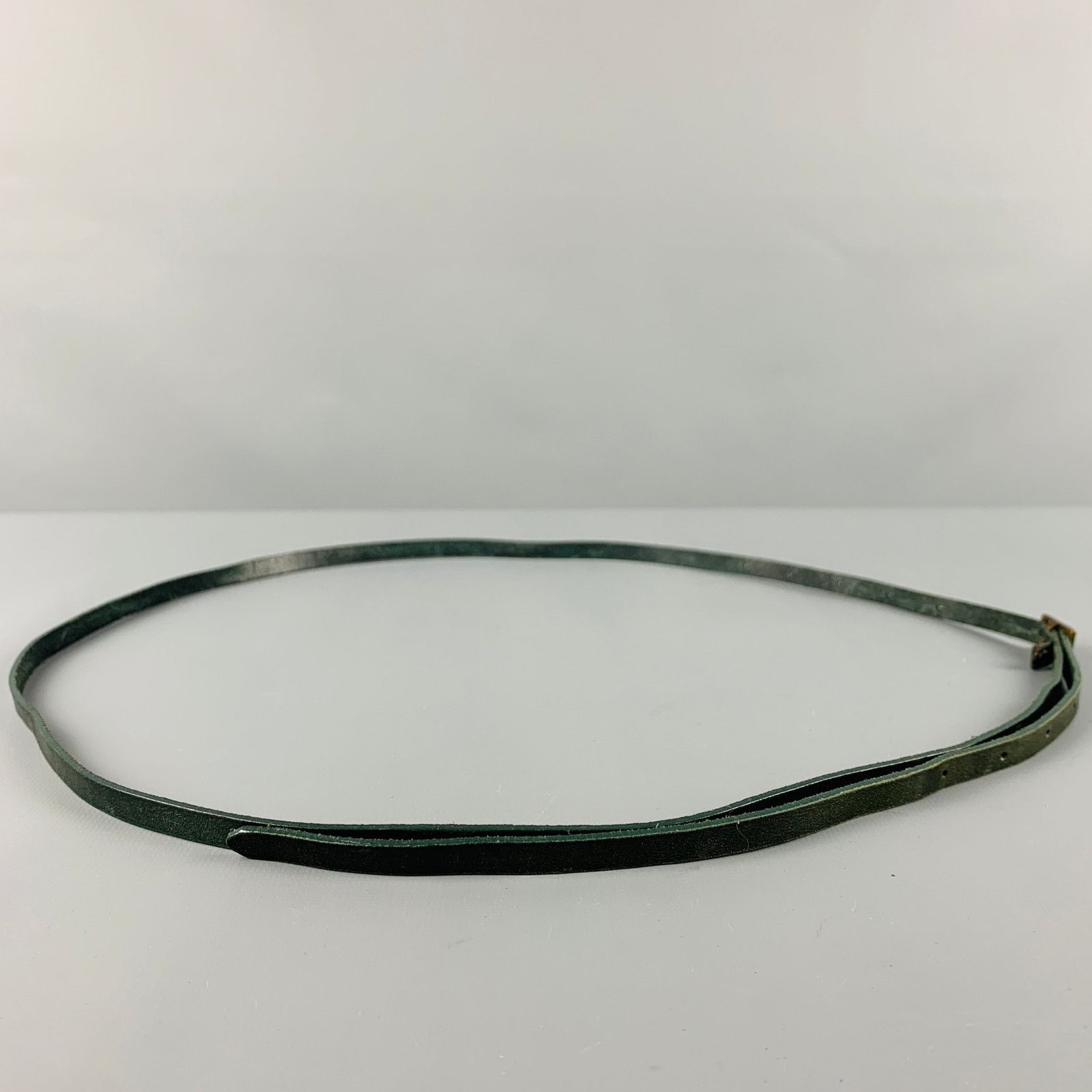 Vintage VINTAGE Size XL Thin Green Leather Belt Size ONE SIZE - 2 Thumbnail