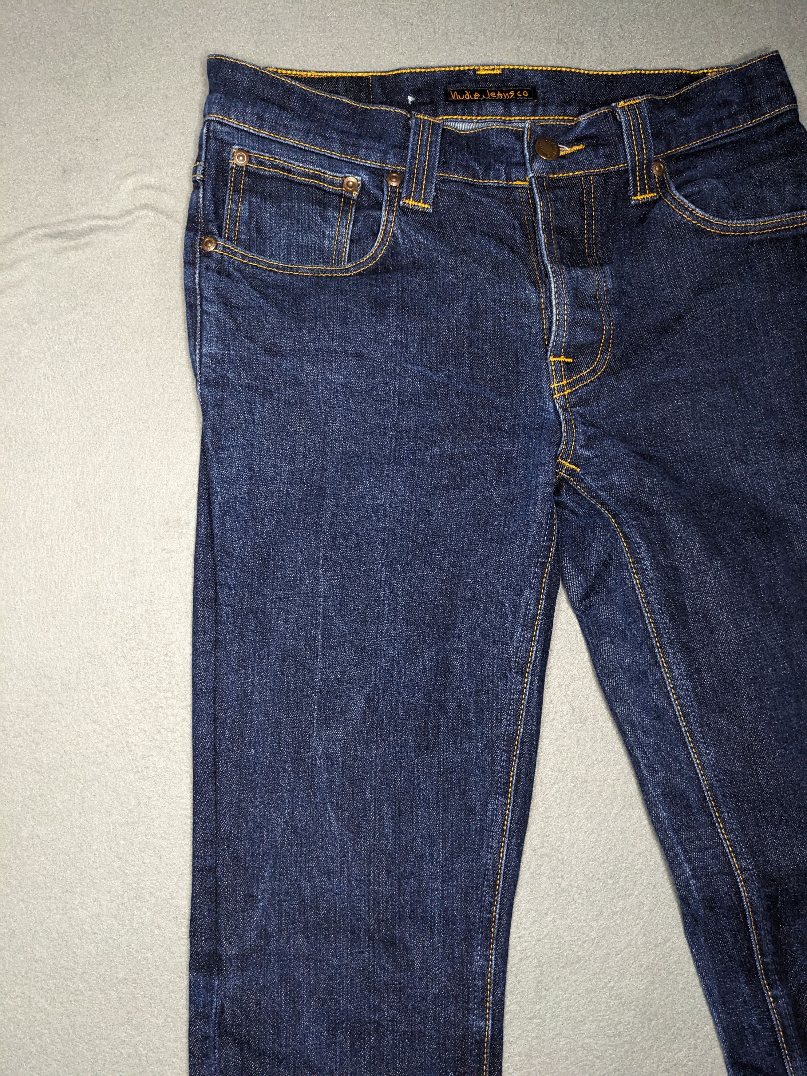 Nudie Jeans Nudie Jeans 30x31 Grim Tim Blue Denim Low Rise Slim Straight Size US 30 / EU 46 - 4 Thumbnail