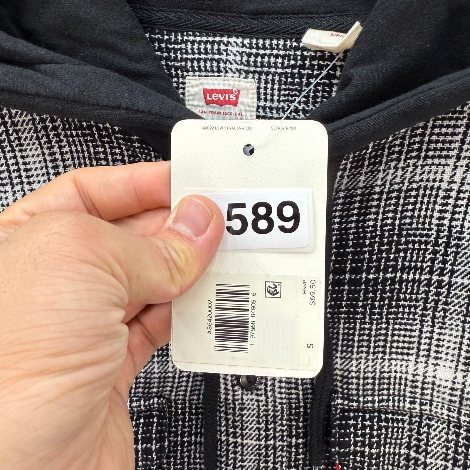 Levi's LEVI'S MEN'S SMALL HOODED WORKER SHIRT AMETRINE PLAID Size US S / EU 44-46 / 1 - 3 Thumbnail