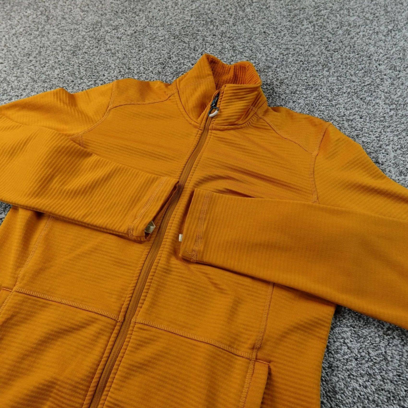 Orvis Orvis Jacket Mens S Orange Full Zip Waffle Knit Grid Fleece Hiking Outdoor Top Size US S / EU 44-46 / 1 - 2 Thumbnail