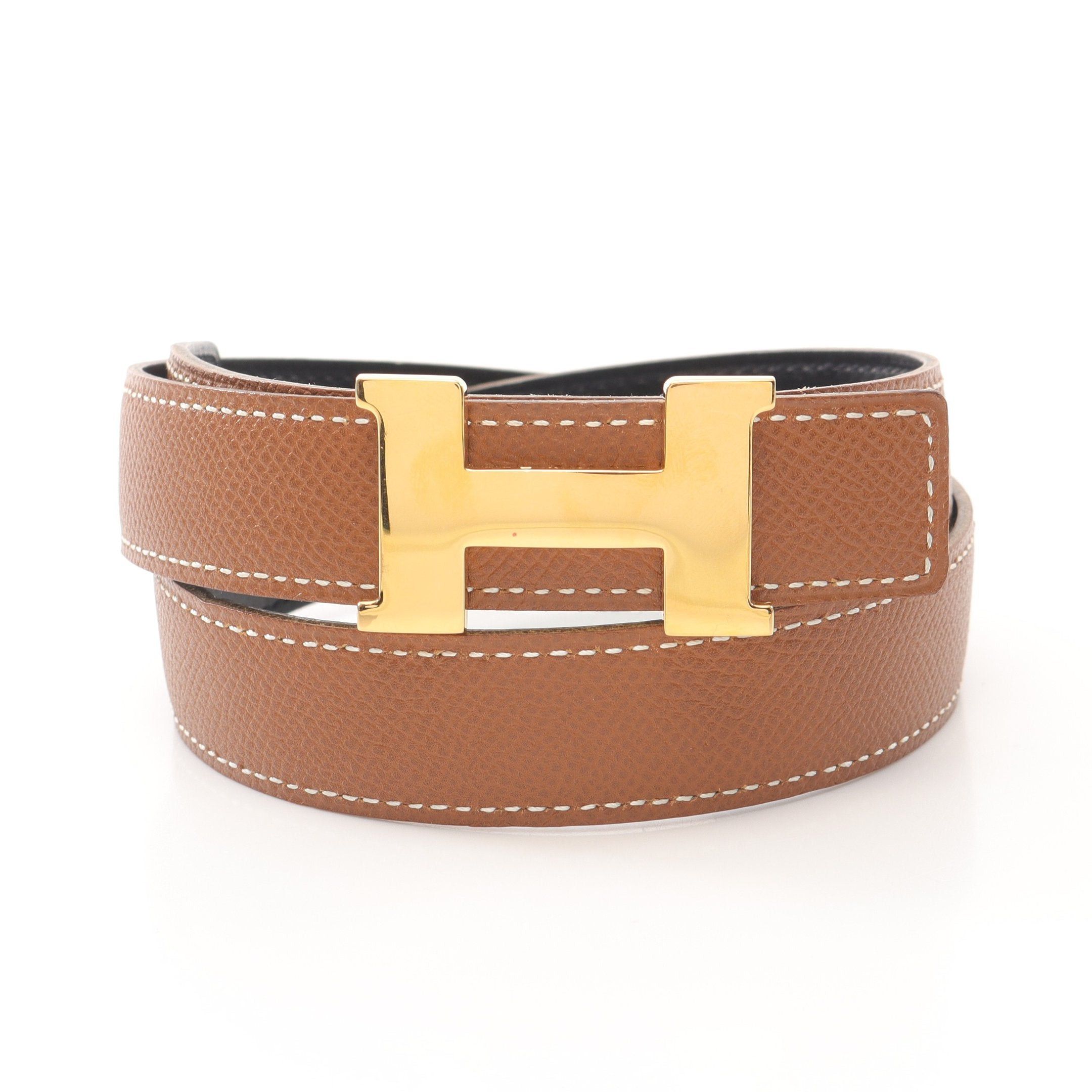Hermes Hermes Constance H-Belt Belt Leather Black Brown Gold Hardware □ A Stamp Size ONE SIZE - 1 Thumbnail
