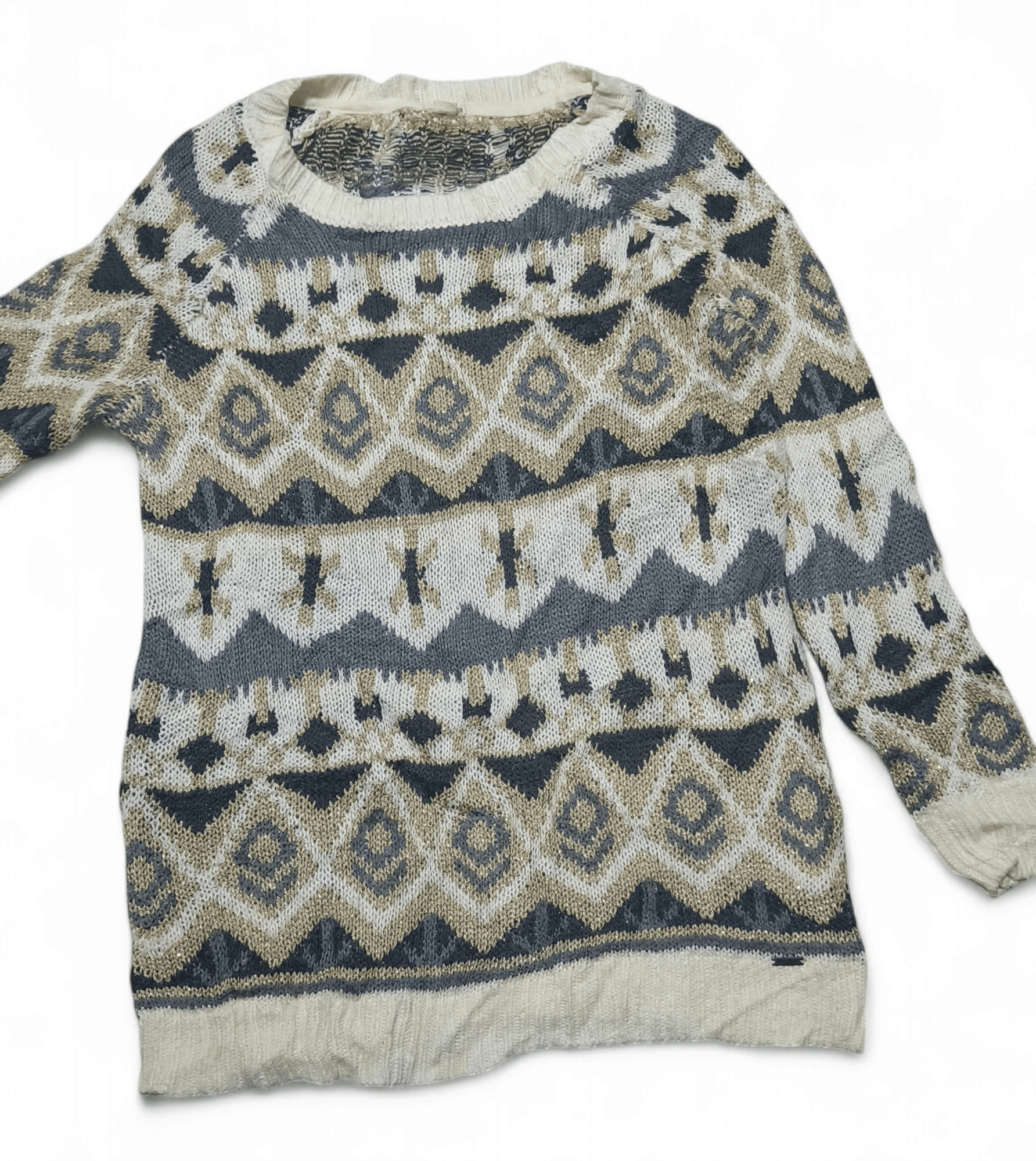 Other Vintage 90s GARAGE Women's Ethnic Striped Long Knit Sweater Size S / US 4 / IT 40 - 4 Thumbnail