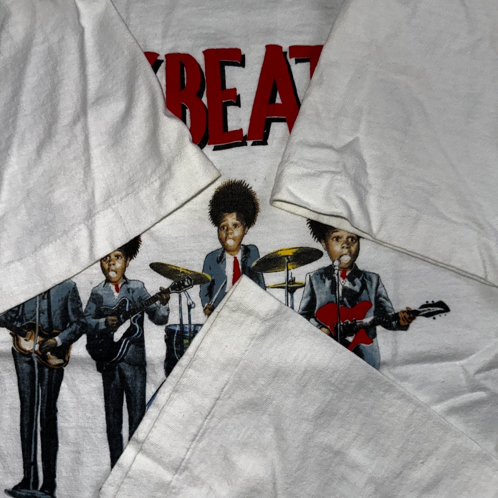 Vintage VINTAGE Buckwheat Buckbeats The Buckbeats Beatles Shirt 1980s 80s Band Rap Shirt Adult M White Crew Neck Mens Graphic Print Vintage Theme 80s Mens Size US M / EU 48-50 / 2 - 4 Thumbnail
