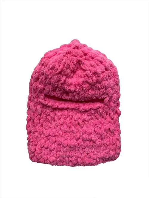 Aran Isles Knitwear × Handmade × Hypebeast Handmade Fluffy Knitted Balaclava Bunny Teddy Bear Style Size ONE SIZE - 2 Thumbnail
