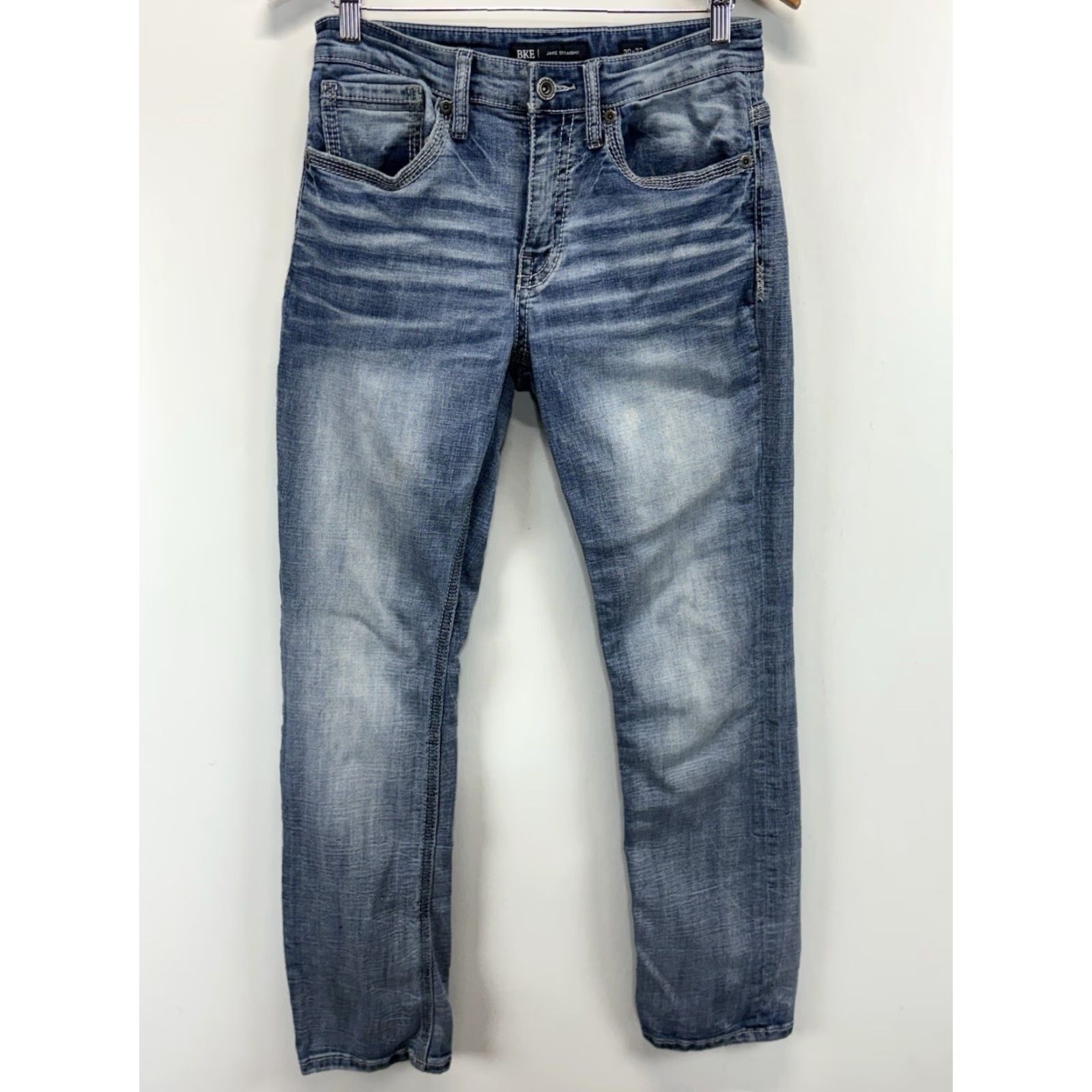 BKE BKE Jake Straight Fit Jeans Medium Wash Western Style 30x32 30x31 Whiskering Mens Jeans Regular Denim Cotton Blend 5-Pocket Design Size US 30 / EU 46 - 2 Thumbnail