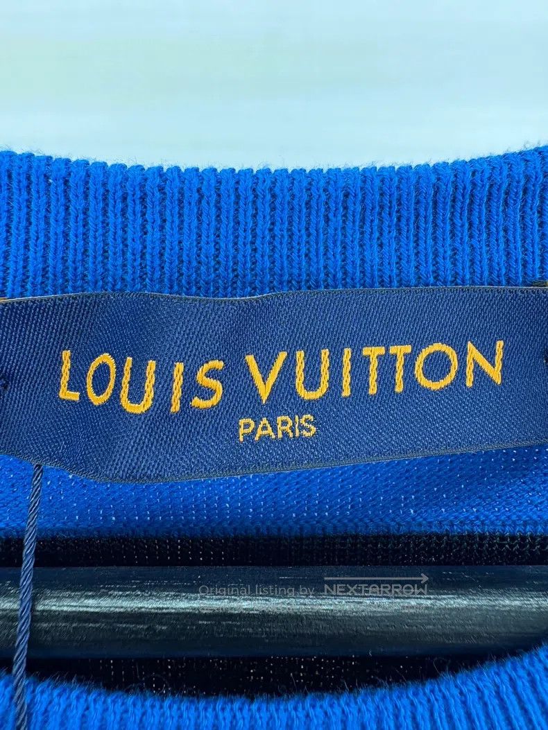 Louis Vuitton Louis Vuitton Blue and white knitted logo short sleeve Size US XL / EU 56 / 4 - 5 Thumbnail