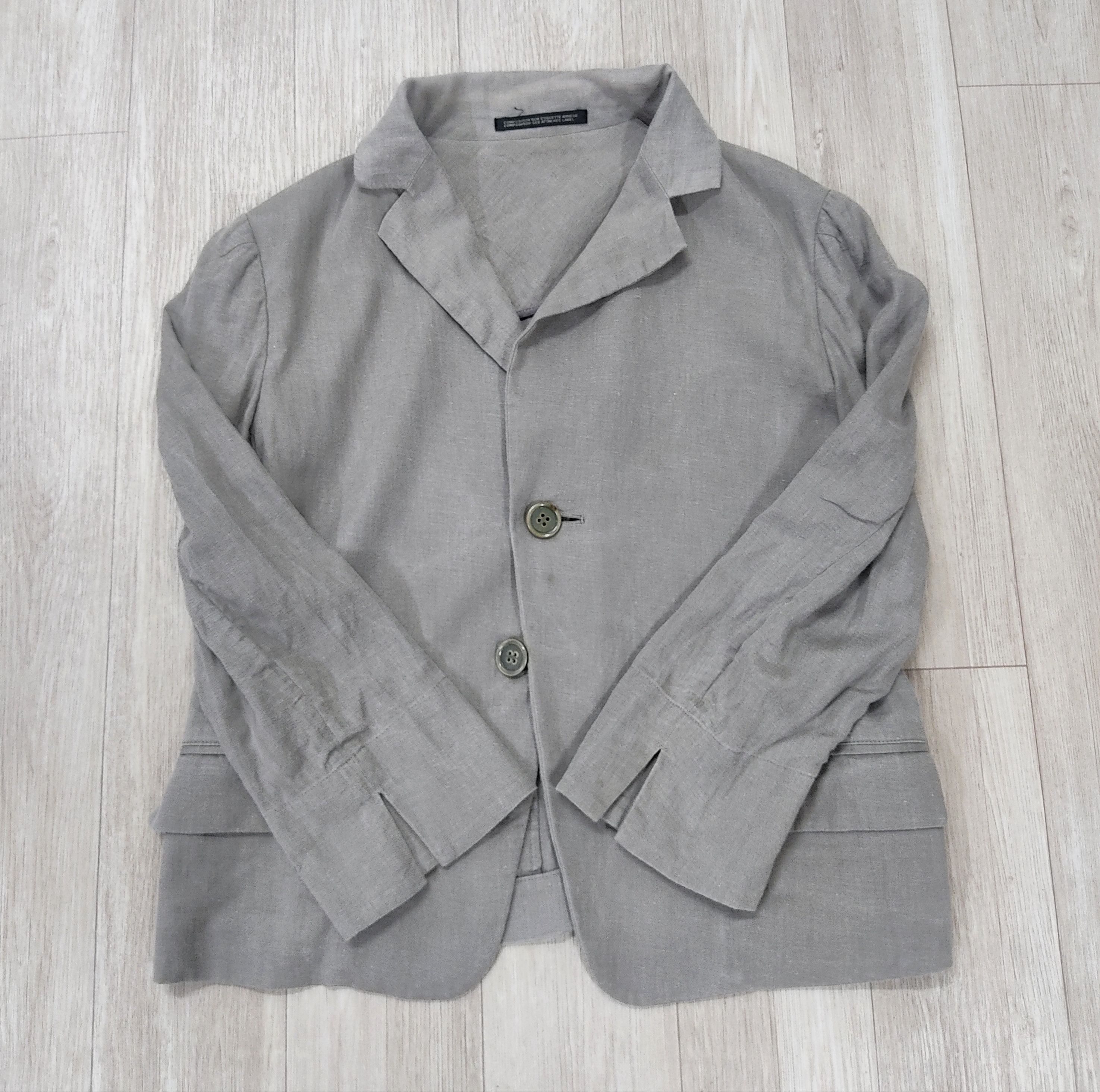 Yohji Yamamoto YOHJI YAMAMOTO + NOIR 3 Buttons Cotton Linen Blazer Size S / US 4 / IT 40 - 6 Thumbnail