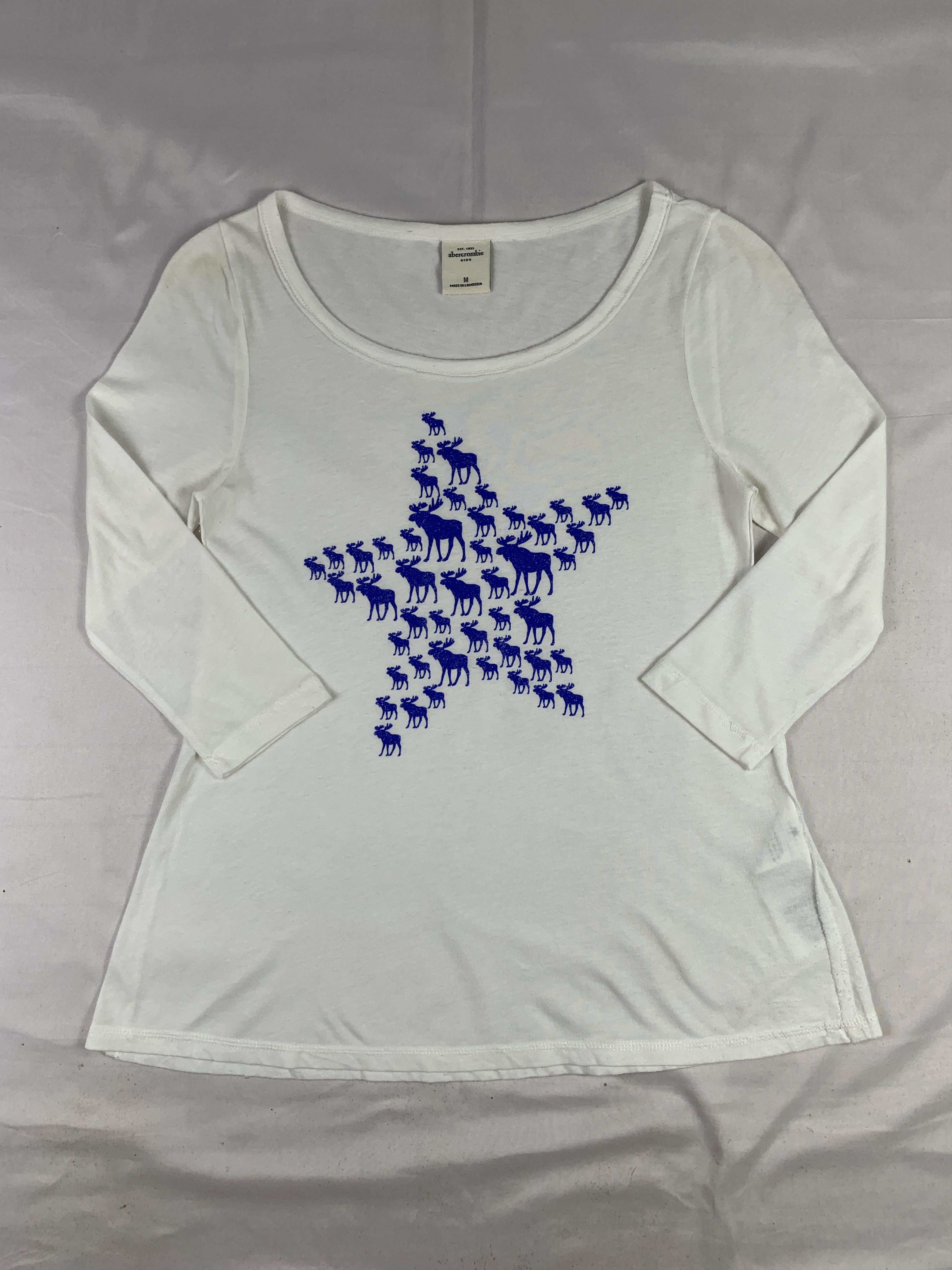 Abercrombie & Fitch Abercrombie & Fitch White Star Moose Tee (S) Size S / US 4 / IT 40 - 1 Thumbnail