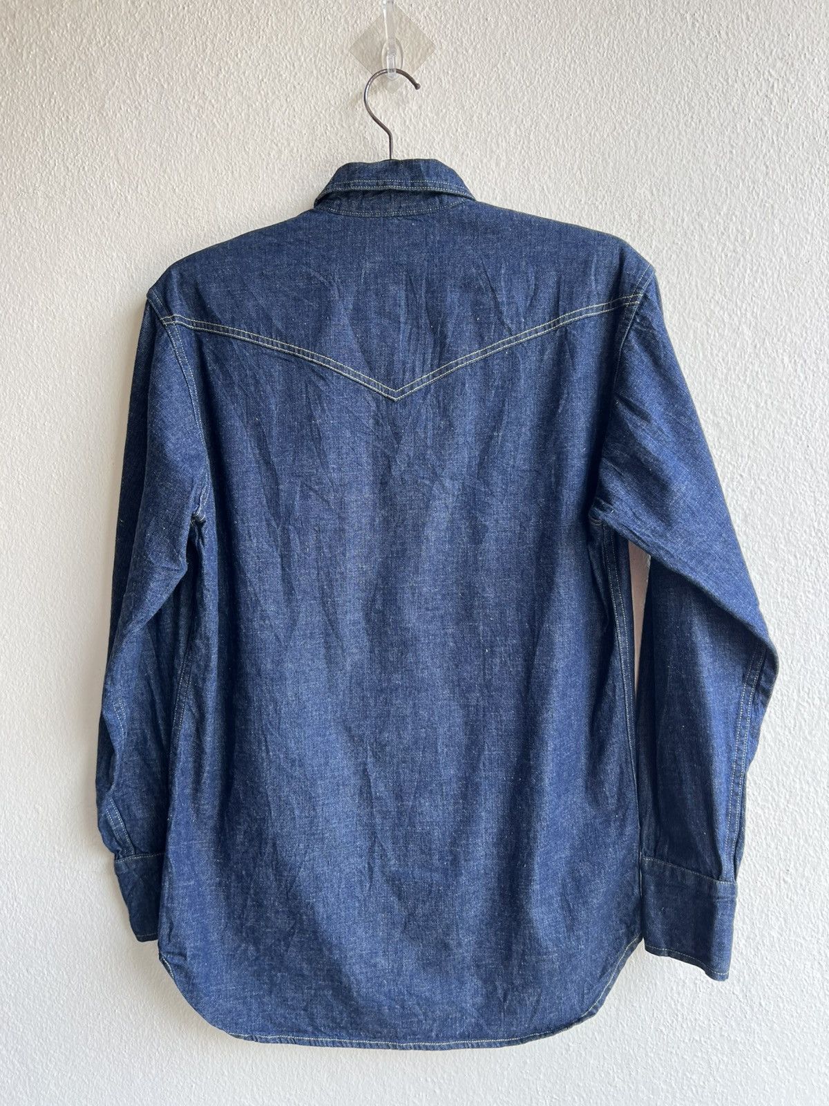 Levi's Vintage Clothing Vintage 2000 Levi’s Long Horn Big E Denim Western Shirt Size US M / EU 48-50 / 2 - 2 Thumbnail