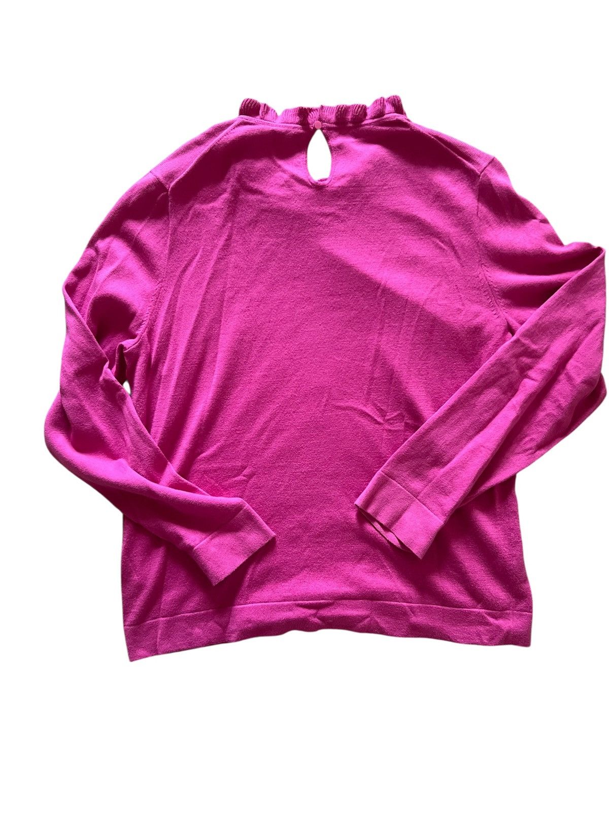 J.Crew J. Crew Women’s Pink Long Sleeve Ruffleneck Sweater | Large Size L / US 10 / IT 46 - 2 Thumbnail